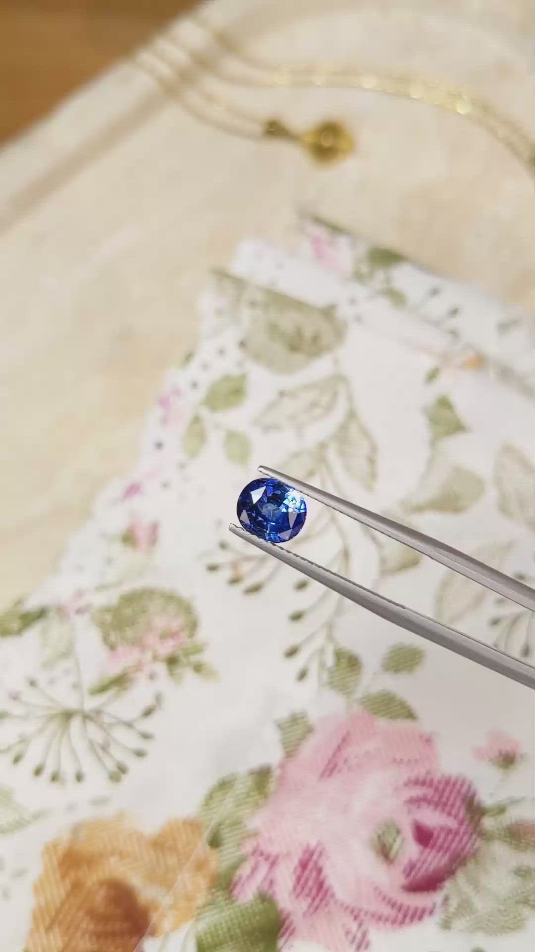1.74 Ct. Blue Sapphire from Ceylon (Sri Lanka) Size Video