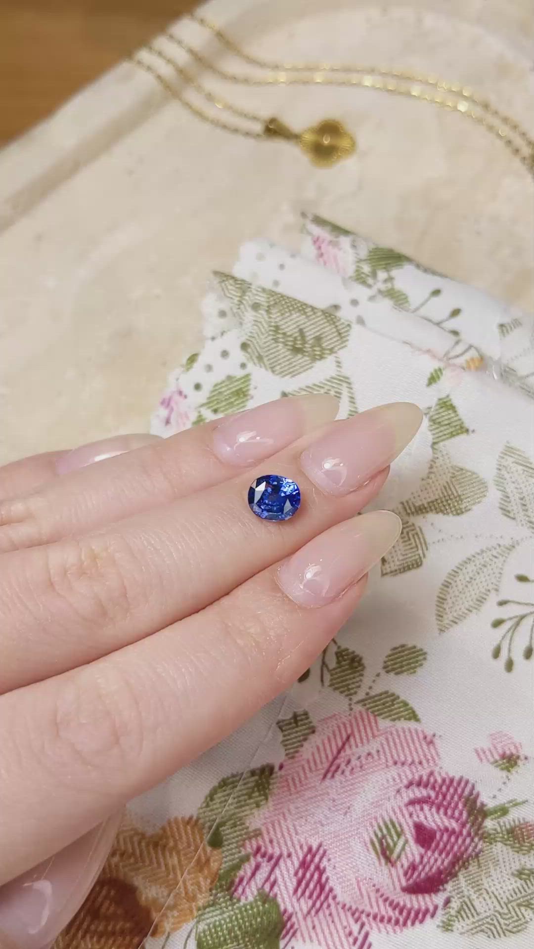 1.74 Ct. Blue Sapphire from Ceylon (Sri Lanka) Size Video