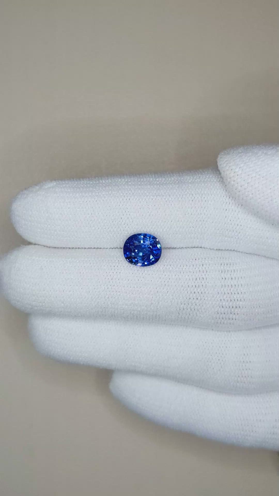1.74 Ct. Blue Sapphire from Ceylon (Sri Lanka) Size Video