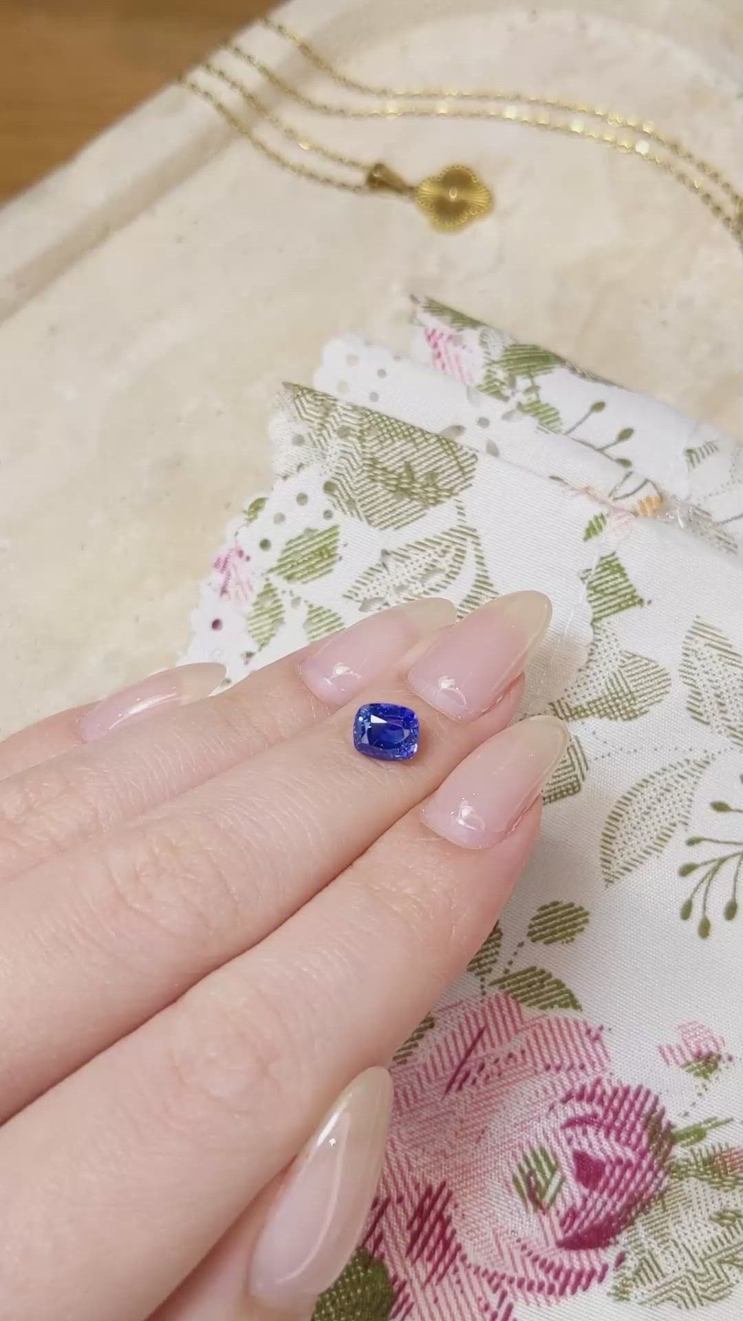 1.95 Ct. Blue Sapphire from Ceylon (Sri Lanka) Size Video