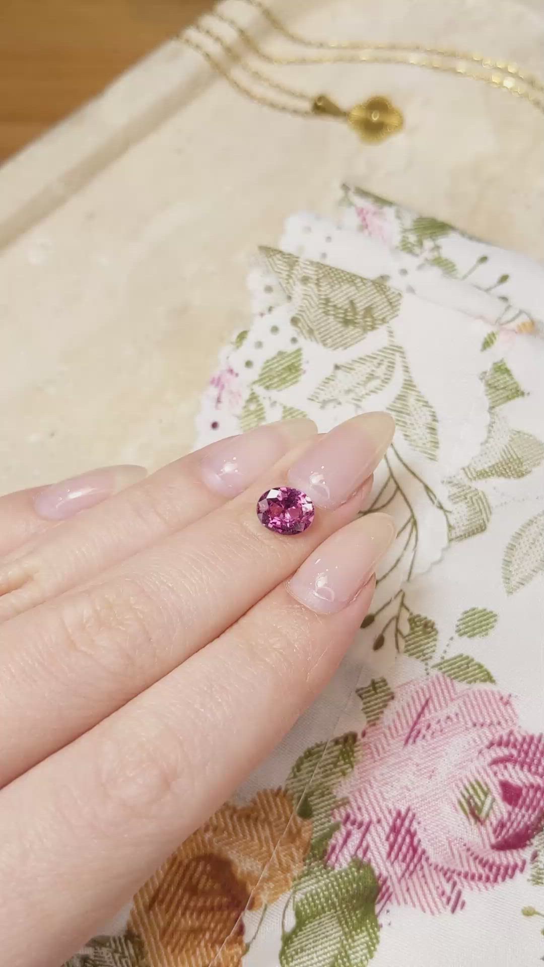 1.62 Ct. Reddish Pink Sapphire from Ceylon (Sri Lanka) Size Video