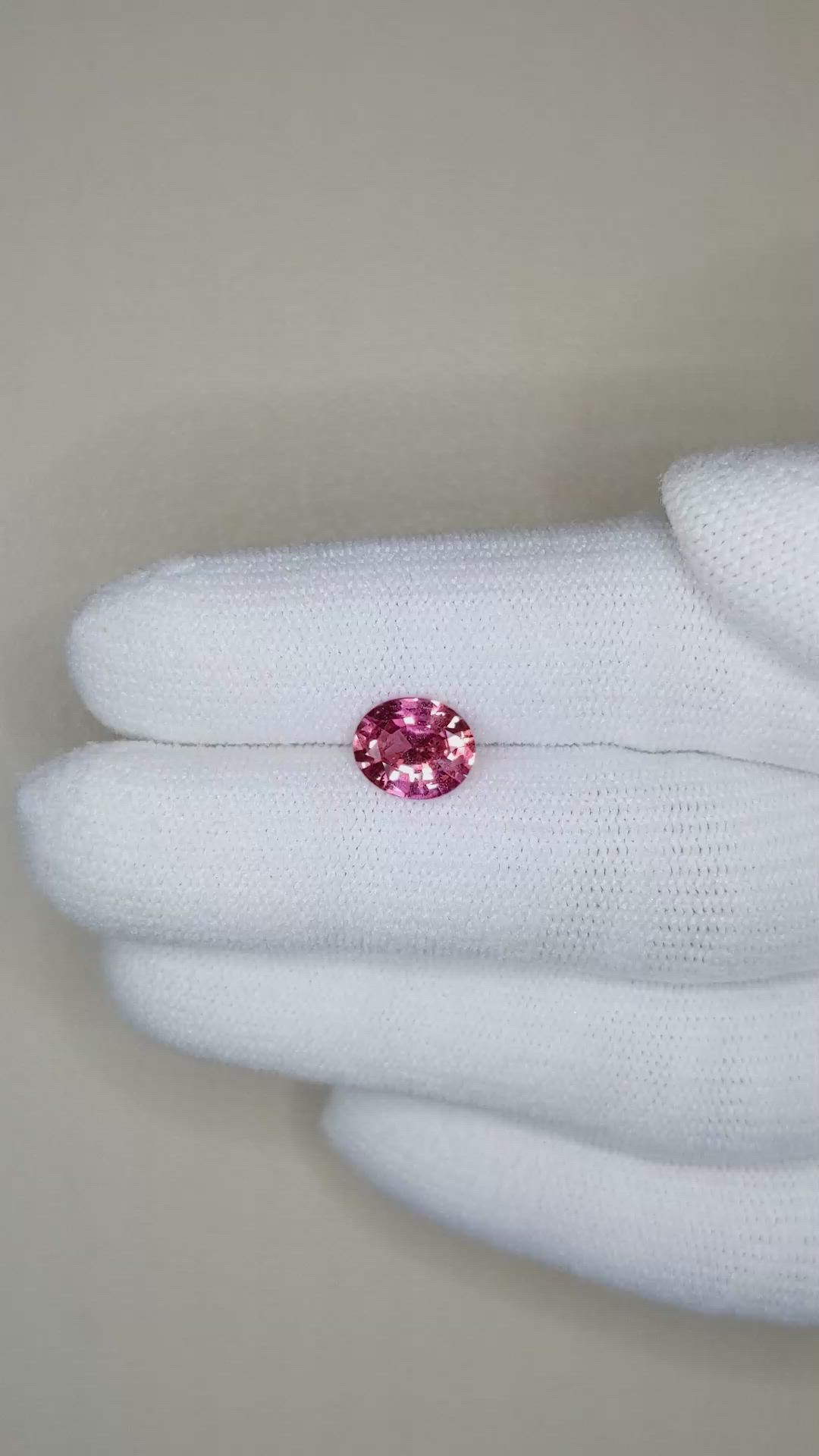 1.62 Ct. Reddish Pink Sapphire from Ceylon (Sri Lanka) Size Video