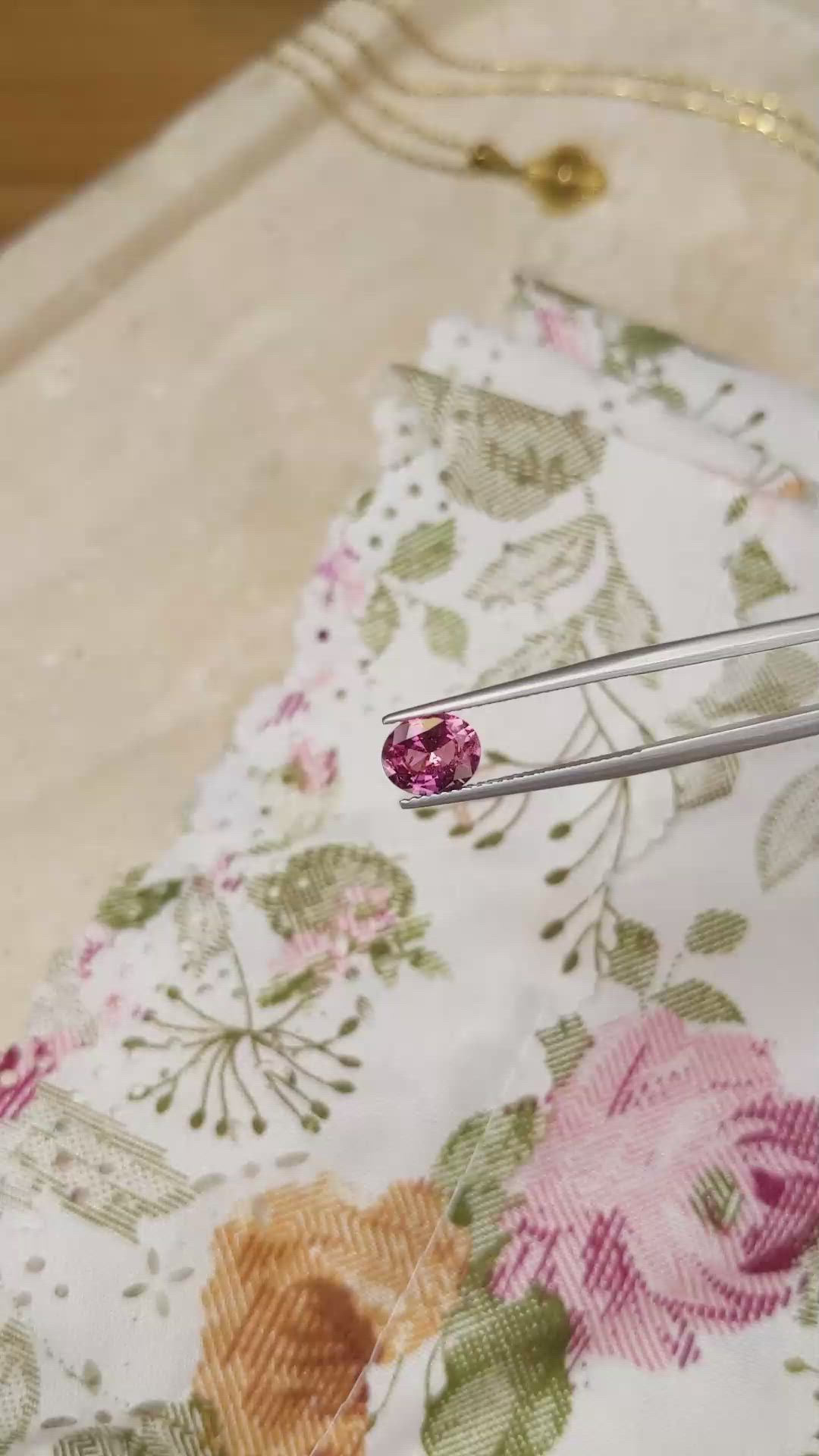 1.62 Ct. Reddish Pink Sapphire from Ceylon (Sri Lanka) Size Video