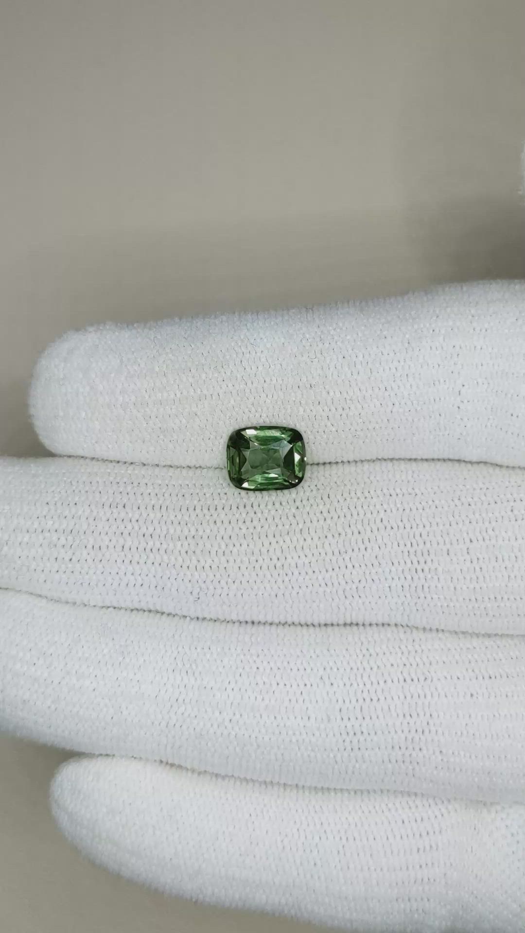 2.07 Ct. Green Sapphire from Ceylon (Sri Lanka) Size Video