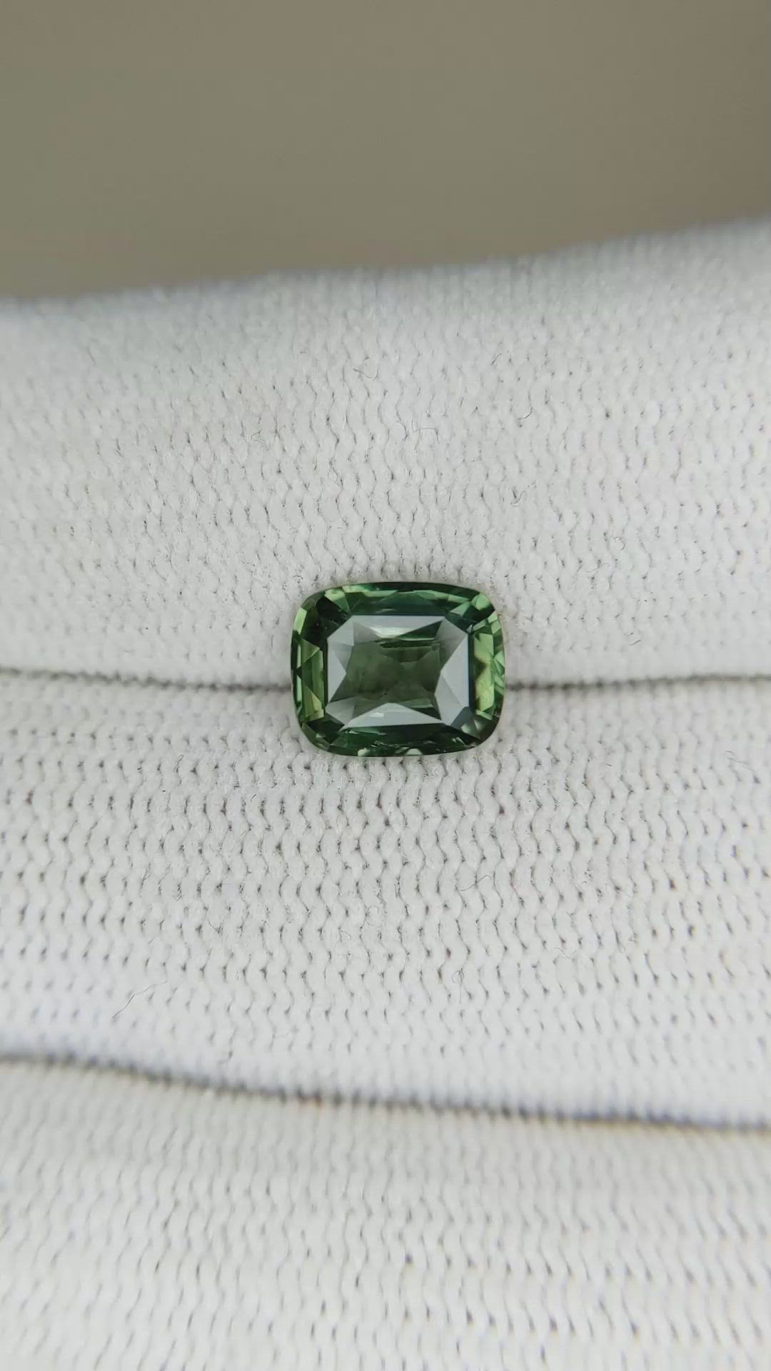 2.07 Ct. Green Sapphire from Ceylon (Sri Lanka) Size Video