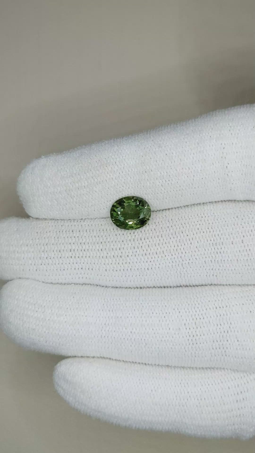 2.33 Ct. Green Sapphire from Ceylon (Sri Lanka) Size Video