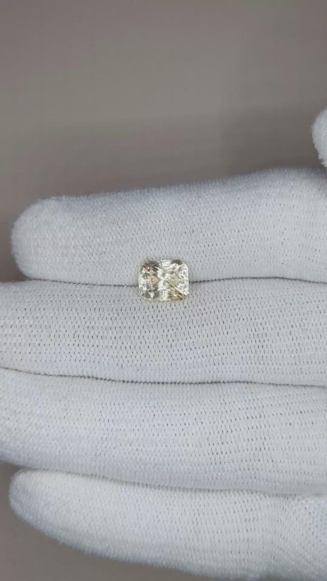 3.16 Ct. Yellow Sapphire from Ceylon (Sri Lanka) Size Video