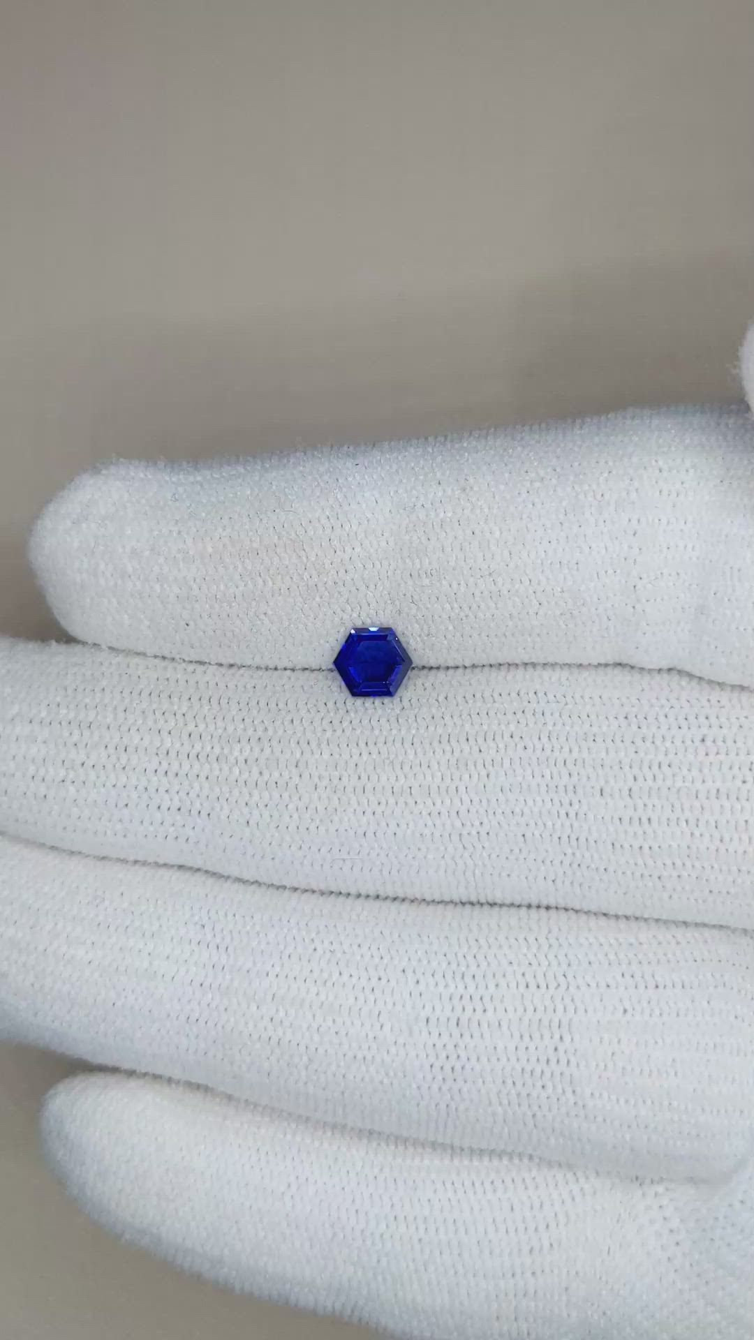 0.80 Ct. Blue Sapphire from Ceylon (Sri Lanka) Size Video