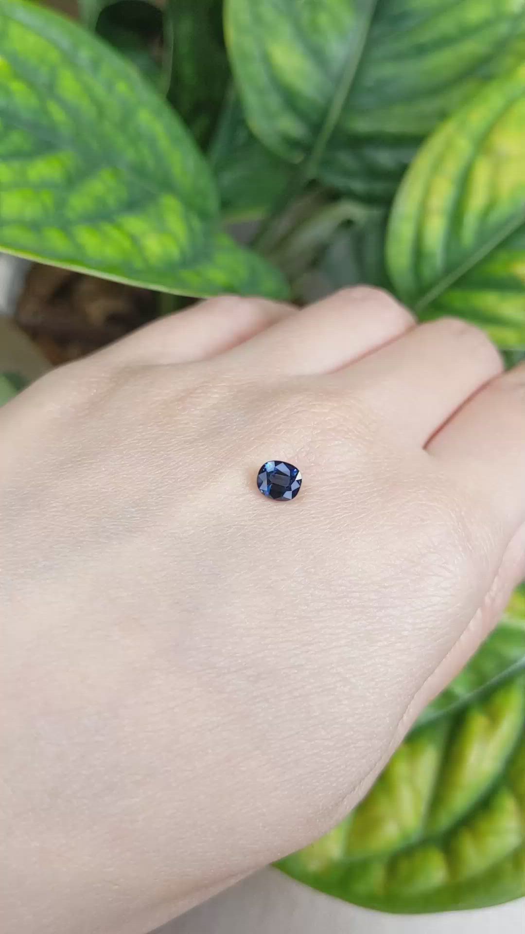 0.91 Ct. Greenish Blue Sapphire from Ceylon (Sri Lanka) Size Video