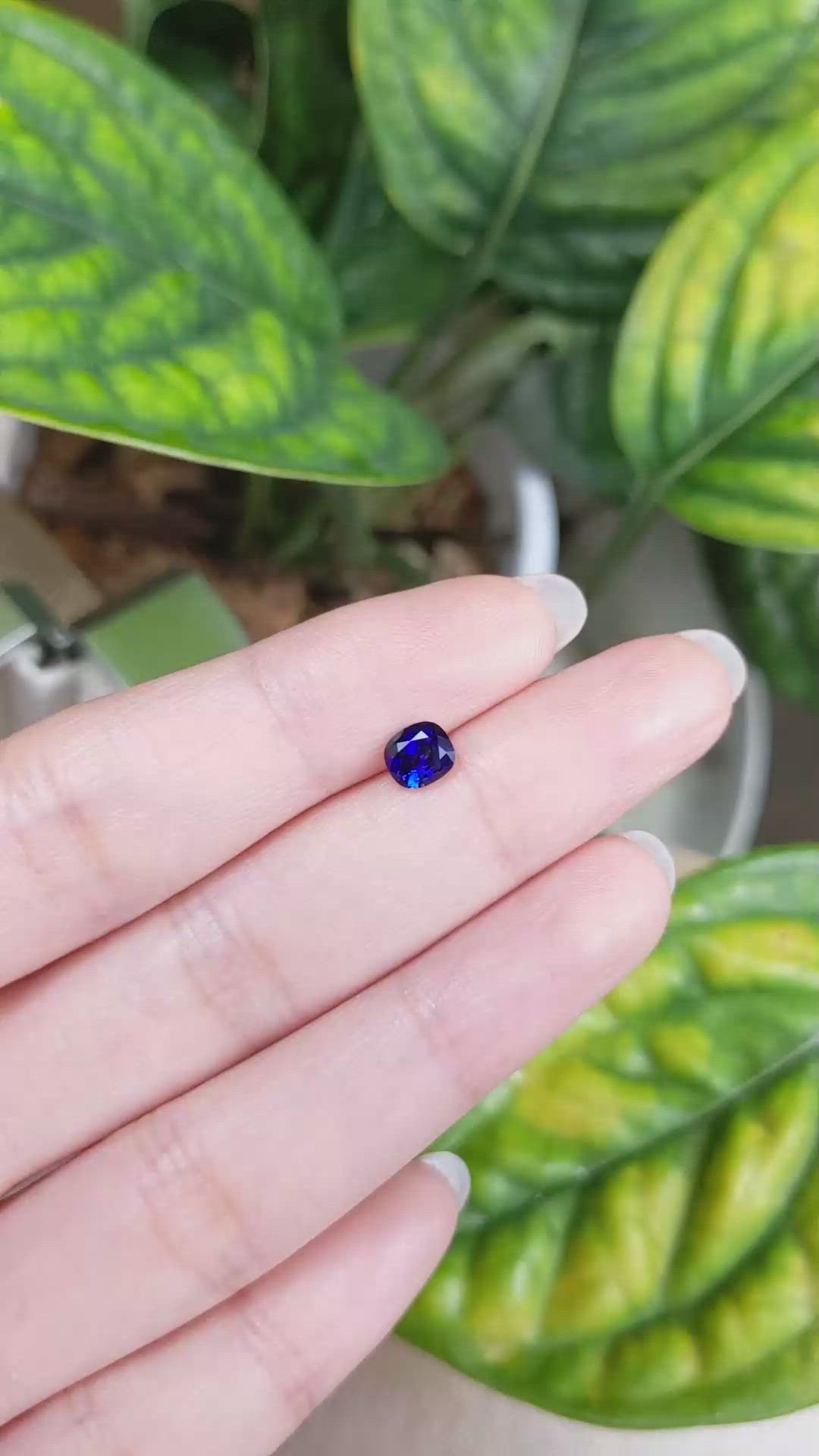 0.87 Ct. Blue Sapphire from Ceylon (Sri Lanka) Size Video