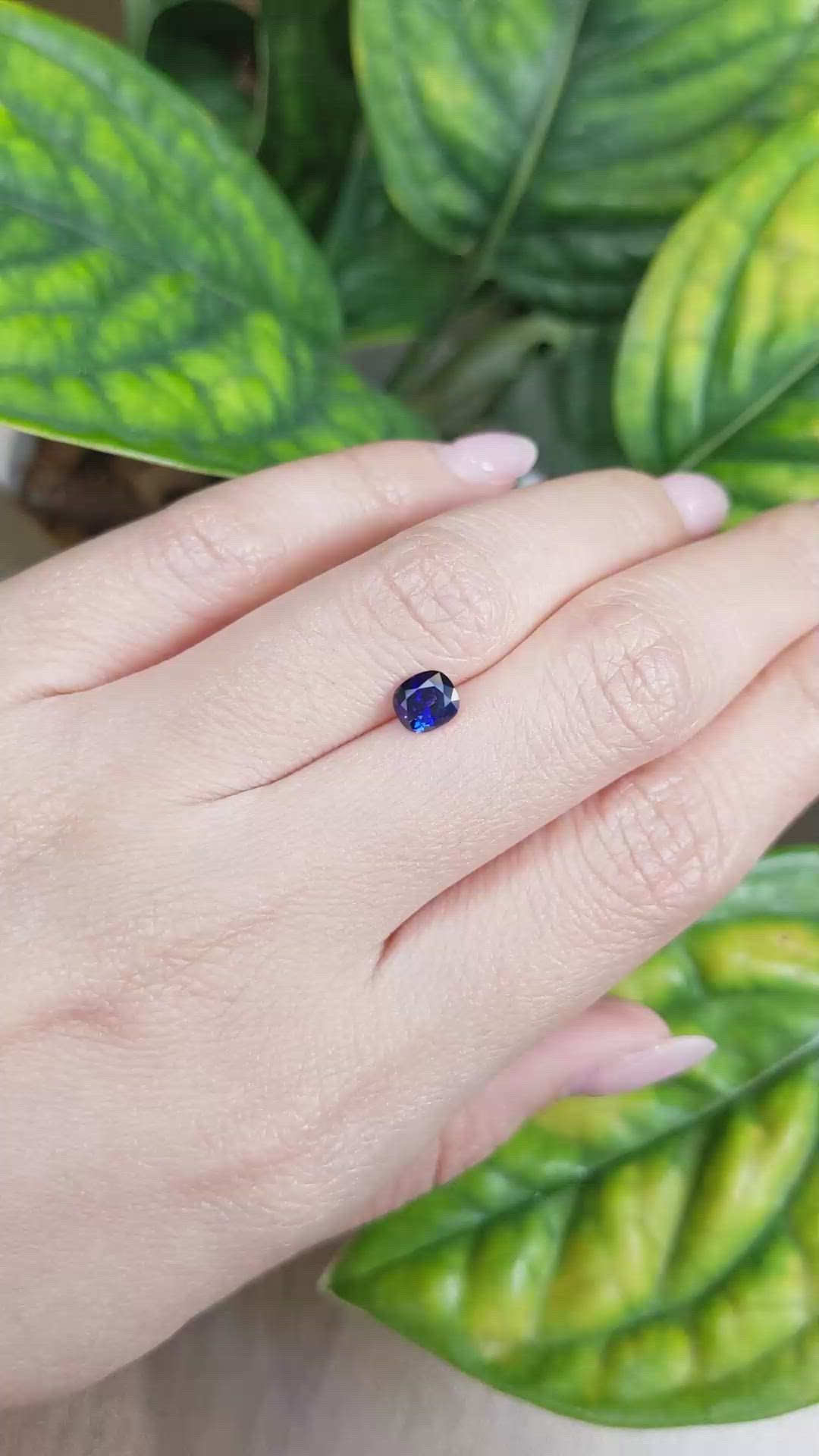 0.87 Ct. Blue Sapphire from Ceylon (Sri Lanka) Size Video