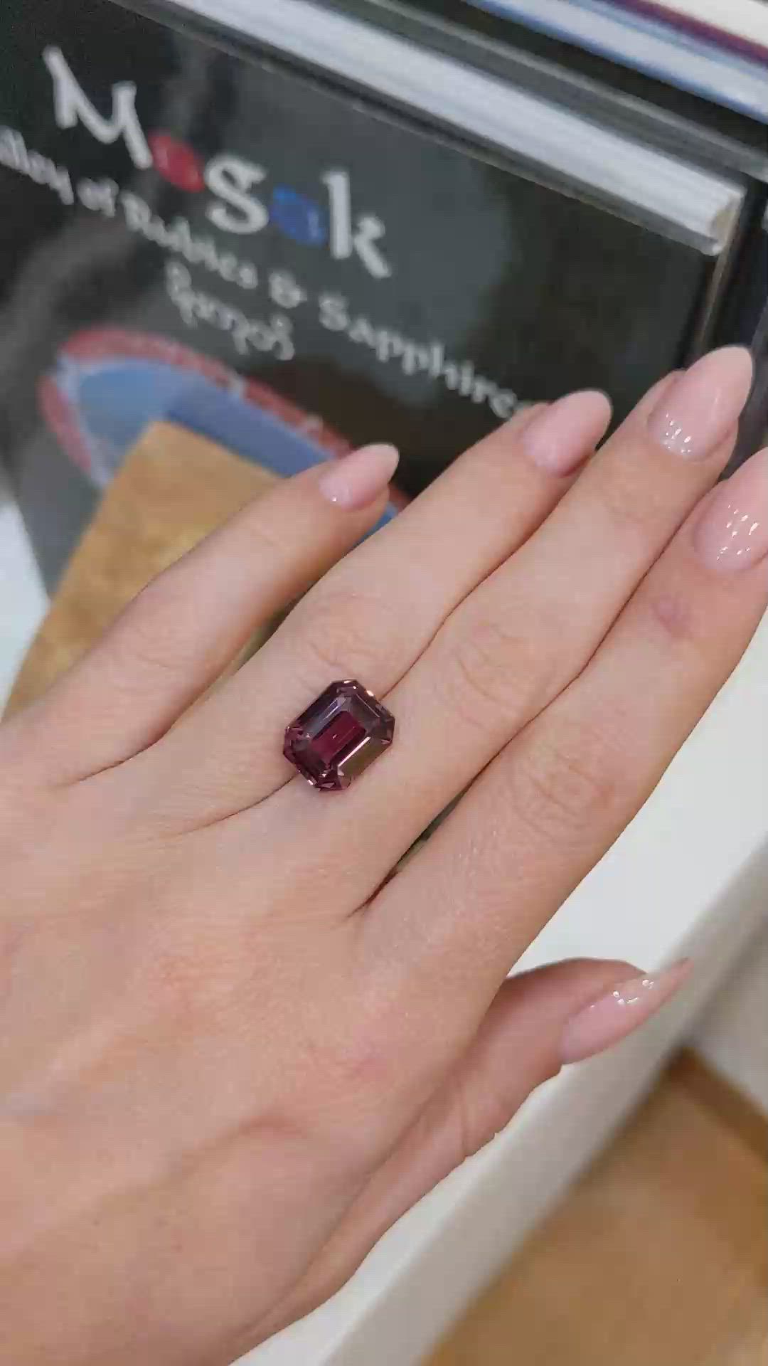 7.18 Ct. Reddish Pink Sapphire from East Africa Size Video