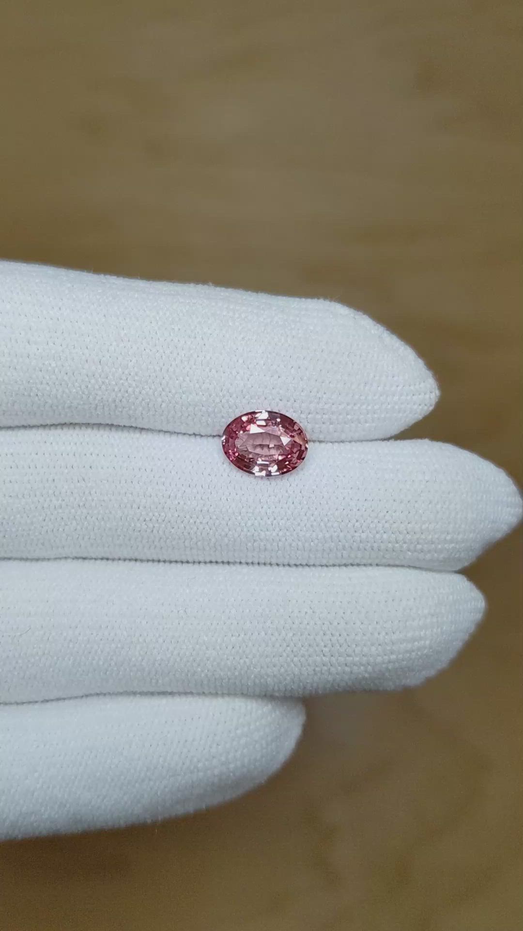 2.04 Ct. Padparadscha Sapphire from Ceylon (Sri Lanka) Size Video