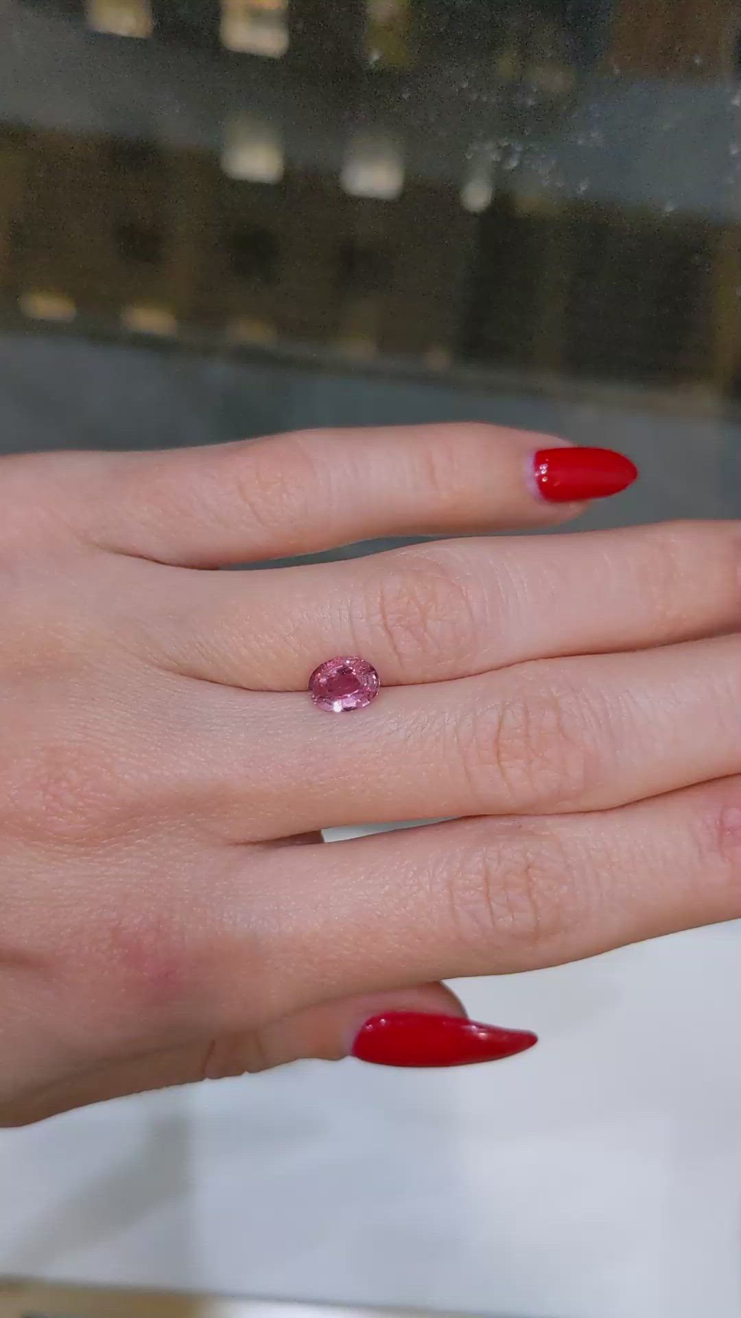 1.12 Ct. Padparadscha Sapphire from Ceylon (Sri Lanka) Size Video