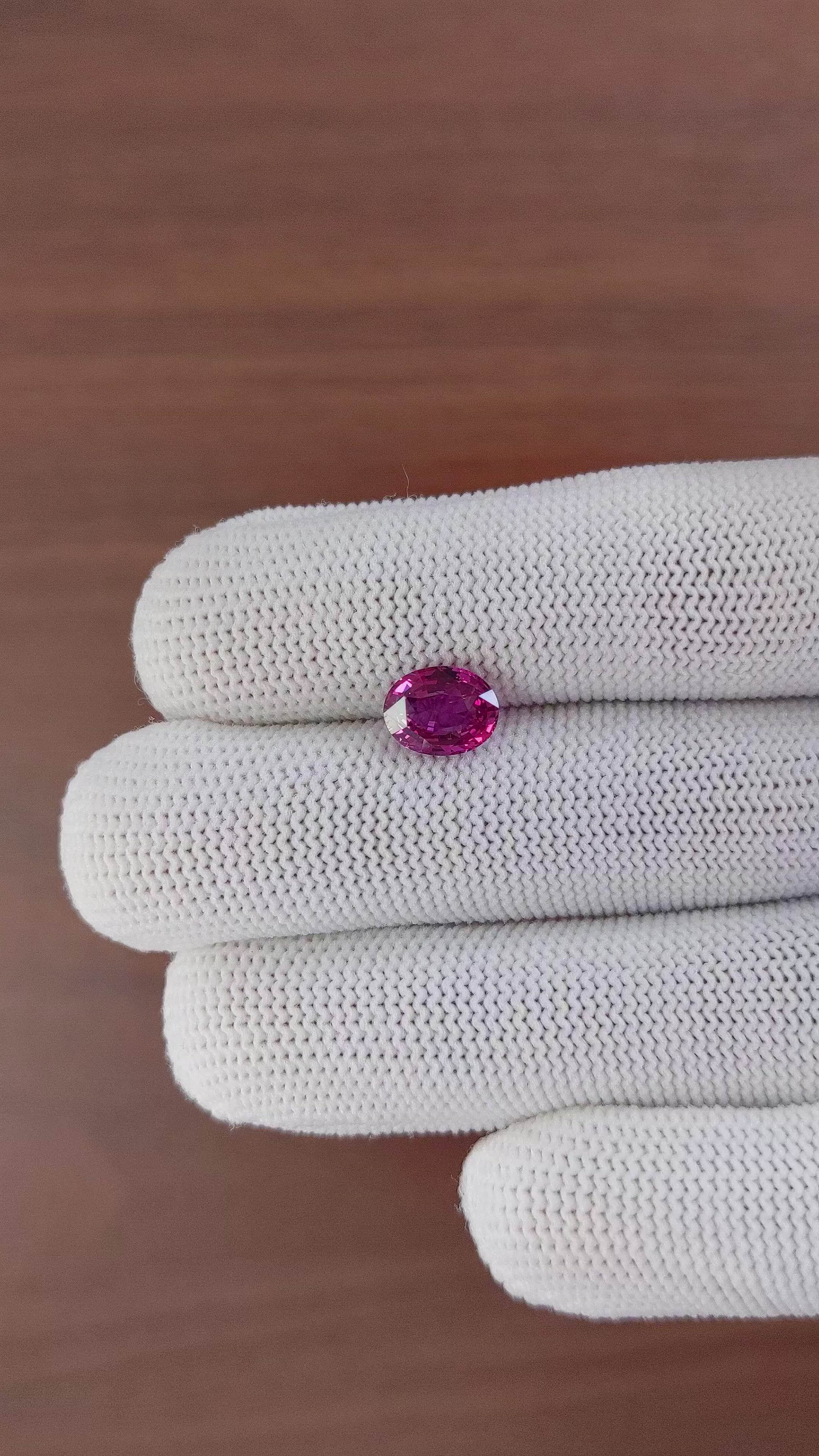 2.17 Ct. Purplish Pink Sapphire from Ceylon (Sri Lanka) Size Video