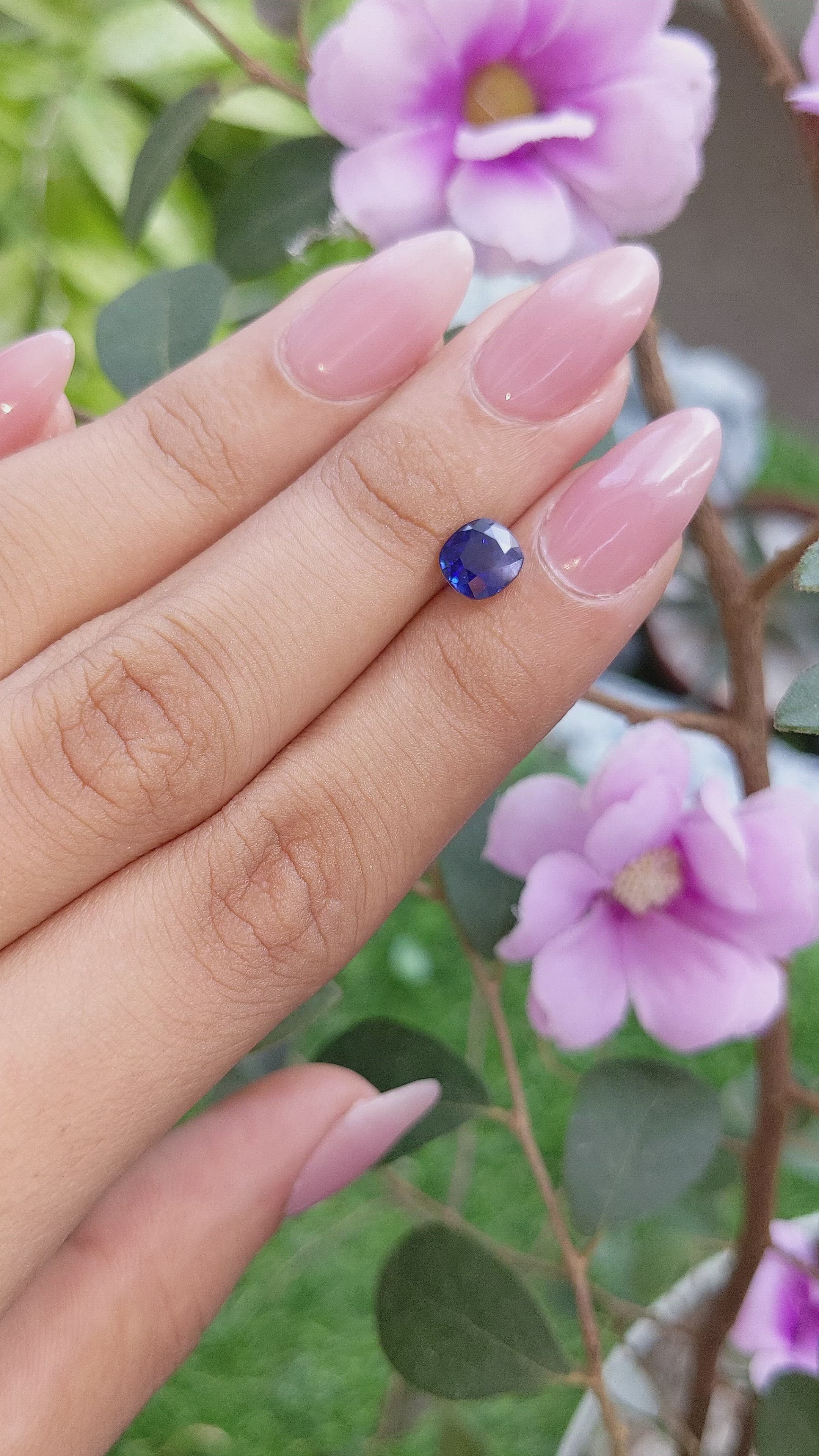 1.58 Ct. Blue Sapphire from Madagascar Size Video