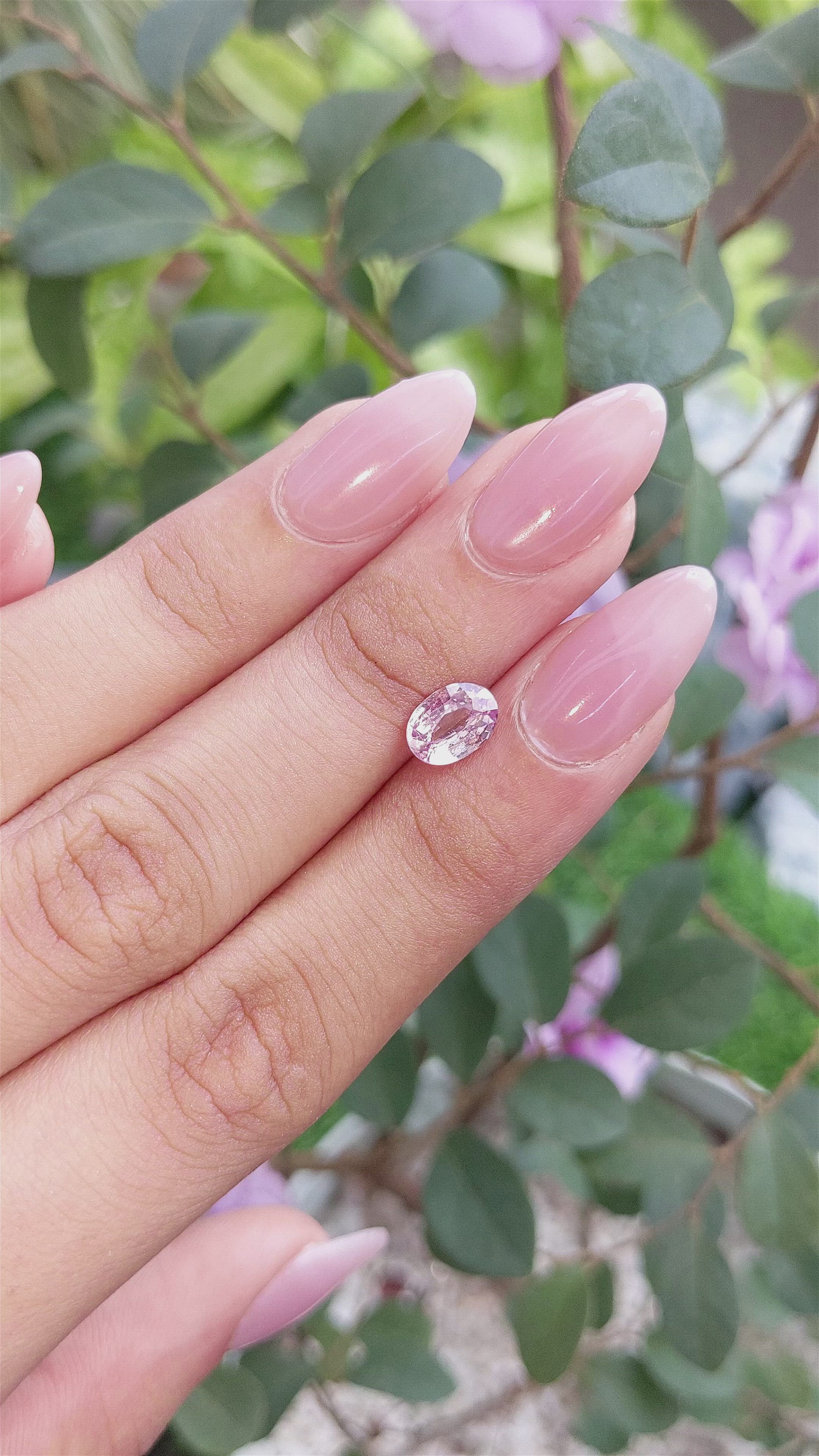 1.39 Ct. Pink Sapphire from Ceylon (Sri Lanka) Size Video