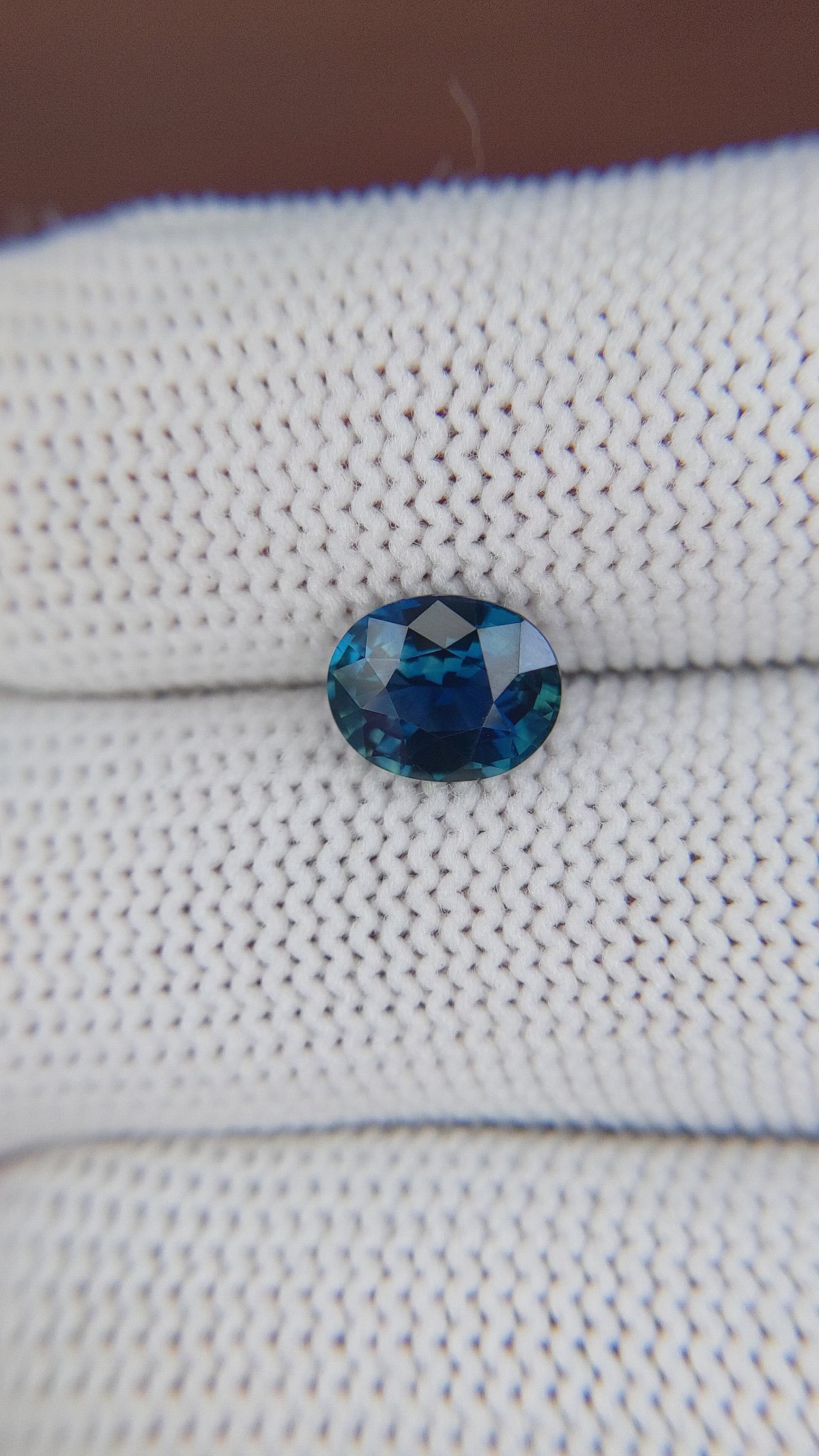 1.79 Ct. Greenish Blue Sapphire from Madagascar Size Video