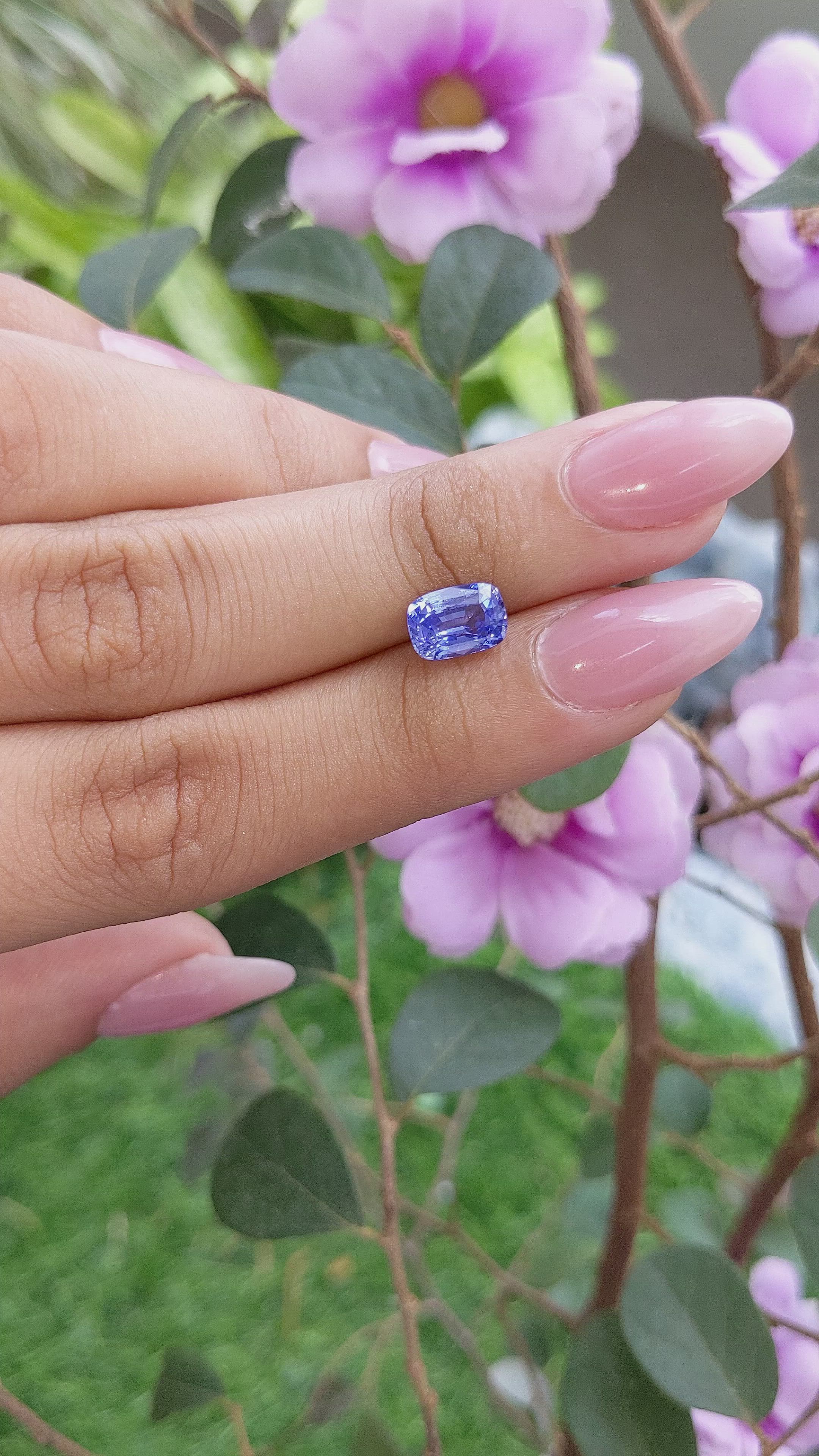 2.00 Ct. Blue Sapphire from Ceylon (Sri Lanka) Size Video