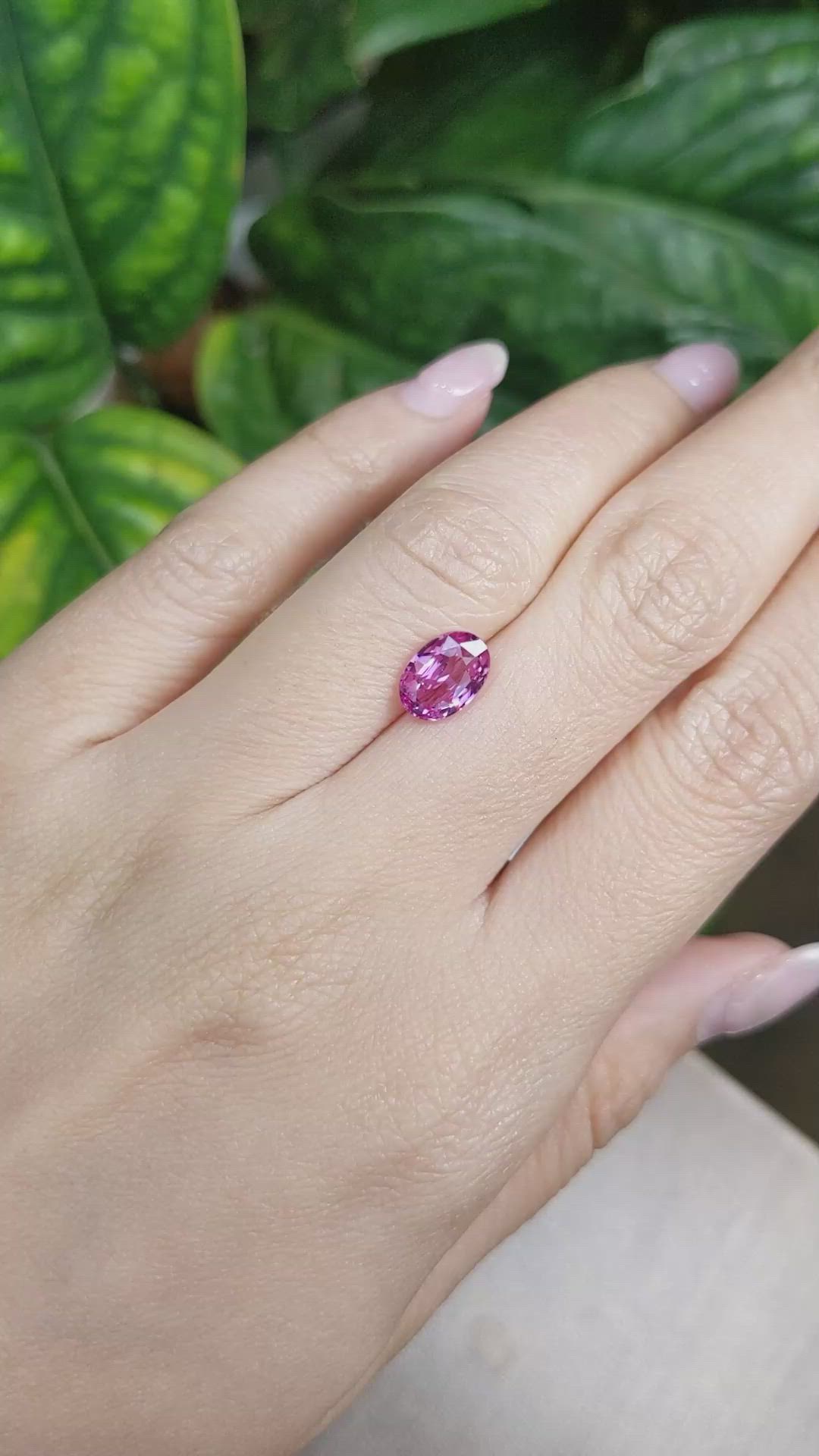 2.02 Ct. Pink Sapphire from Ceylon (Sri Lanka) Size Video