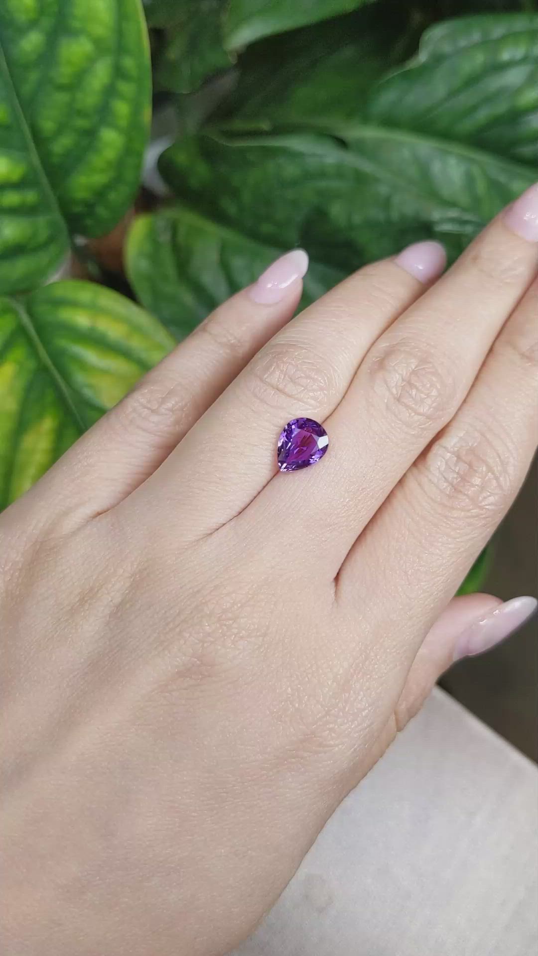 2.03 Ct. Purple Sapphire from Ceylon (Sri Lanka) Size Video