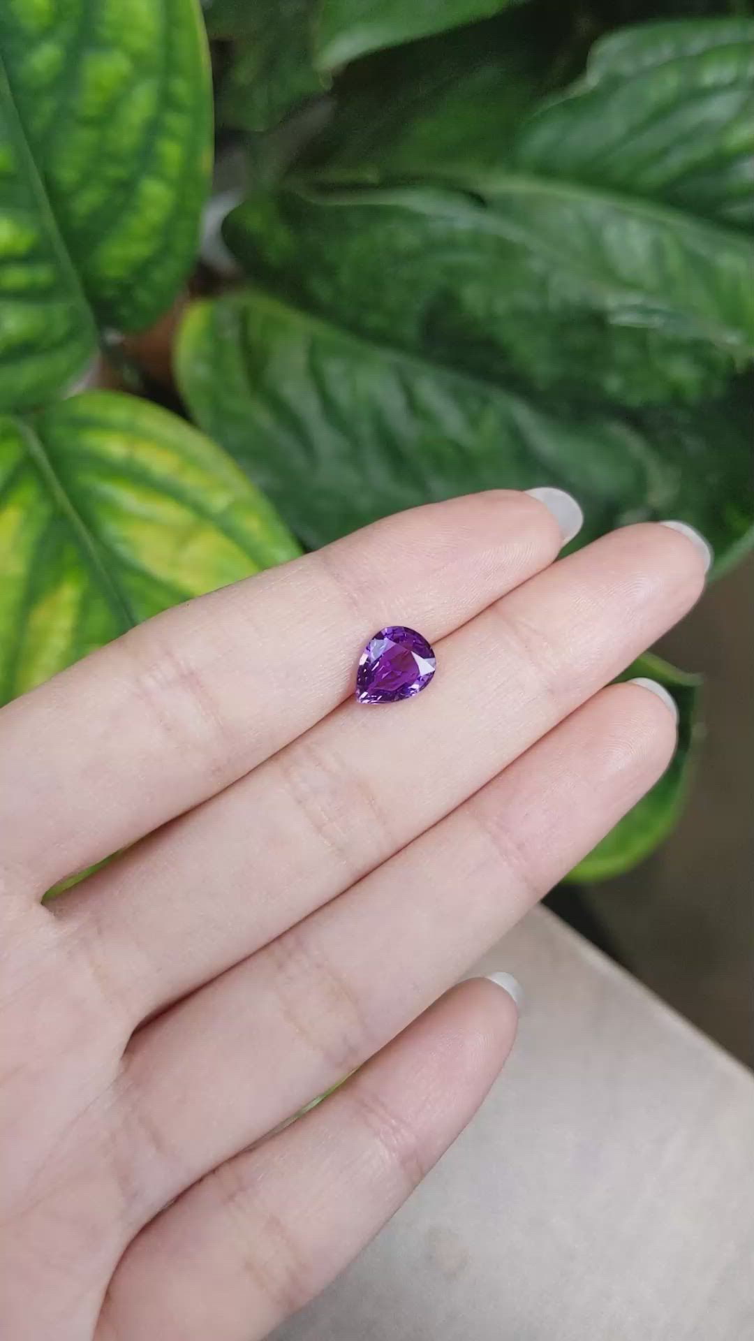 2.03 Ct. Purple Sapphire from Ceylon (Sri Lanka) Size Video