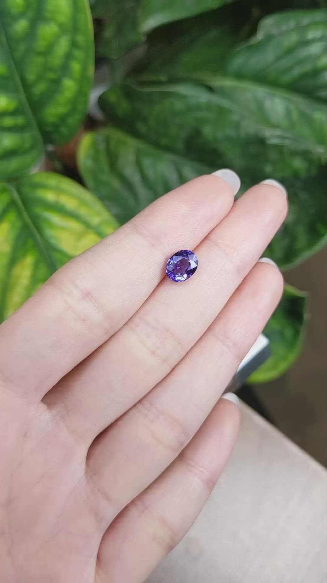 2.19 Ct. Purple Sapphire from Ceylon (Sri Lanka) Size Video