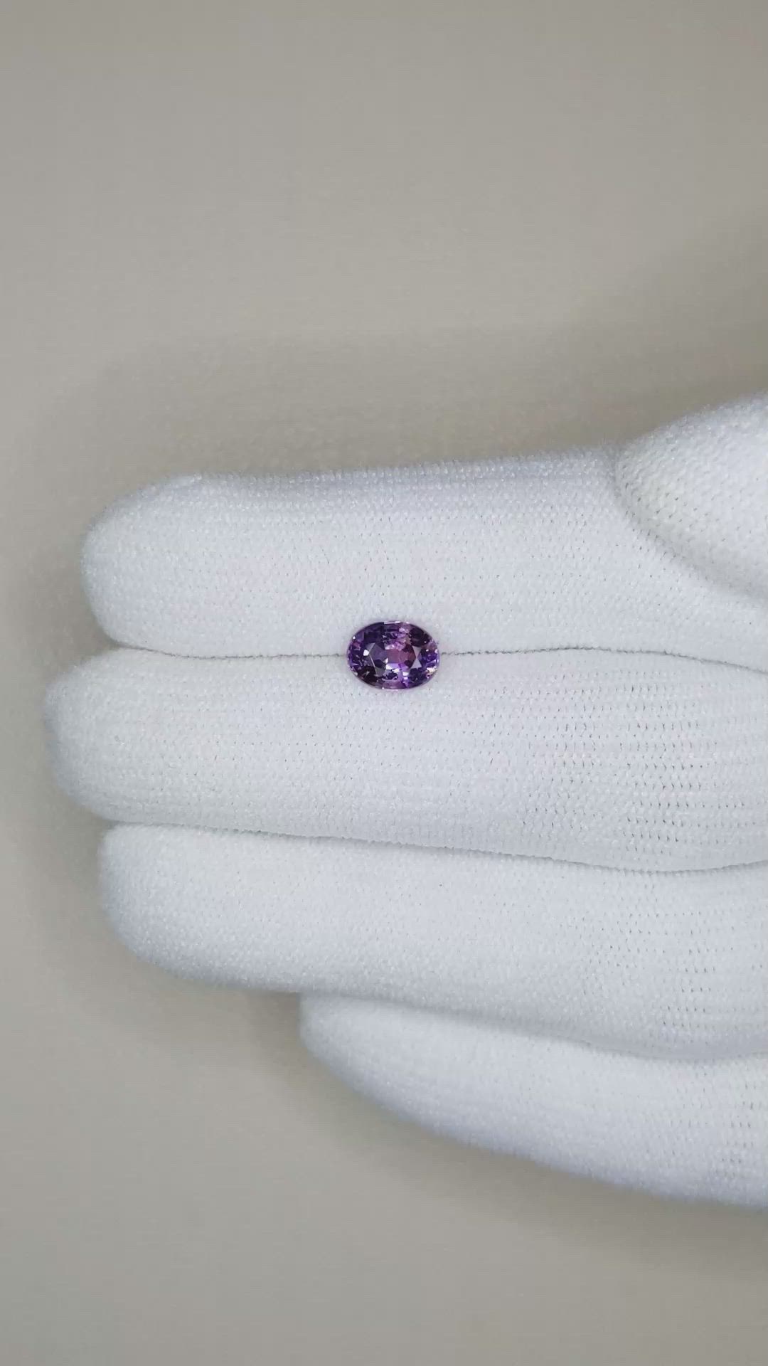 1.12 Ct. Purple Sapphire from Ceylon (Sri Lanka) Size Video
