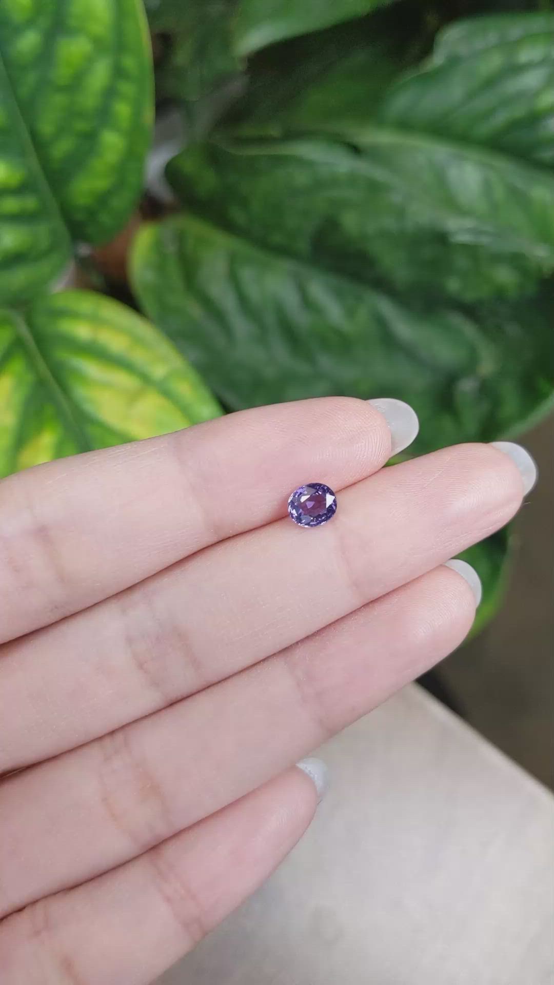 0.81 Ct. Purple Sapphire from Ceylon (Sri Lanka) Size Video