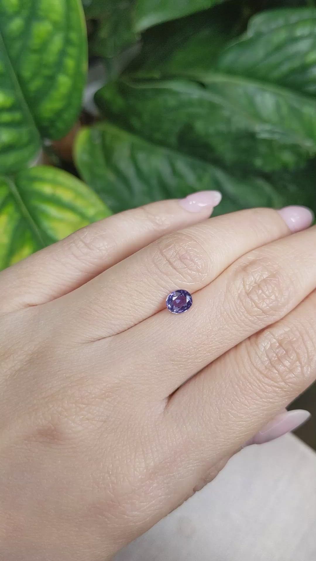 0.81 Ct. Purple Sapphire from Ceylon (Sri Lanka) Size Video