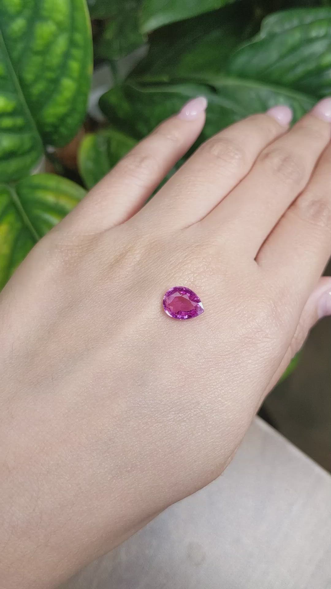 2.53 Ct. Pink Sapphire from Ceylon (Sri Lanka) Size Video