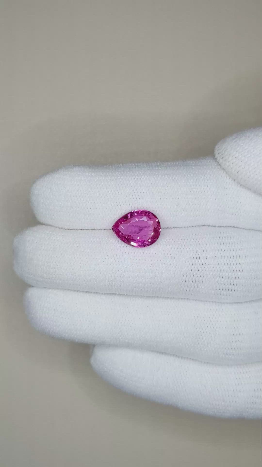 2.53 Ct. Pink Sapphire from Ceylon (Sri Lanka) Size Video