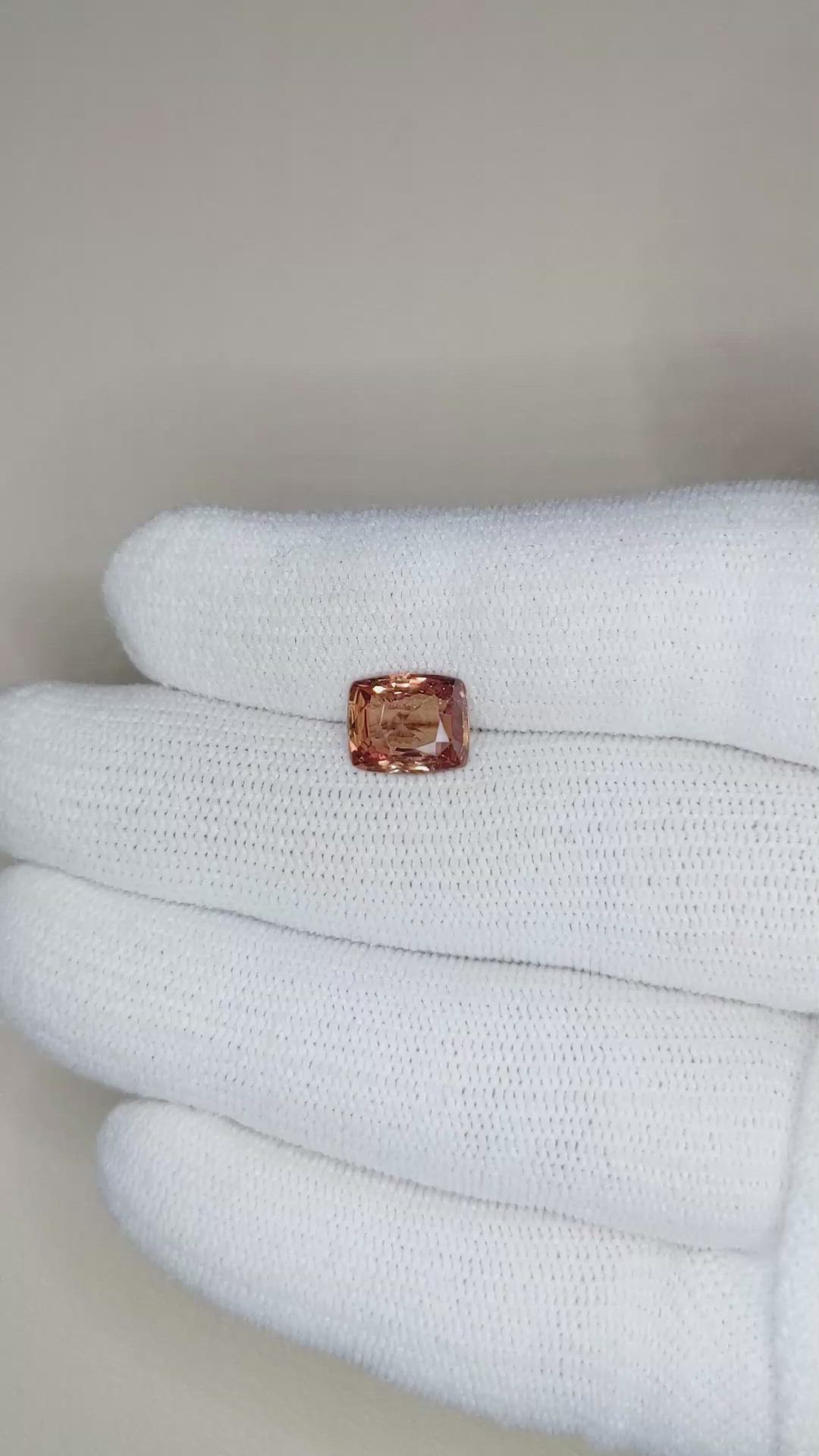 2.73 Ct. Orangish Brown Sapphire from Ceylon (Sri Lanka) Size Video