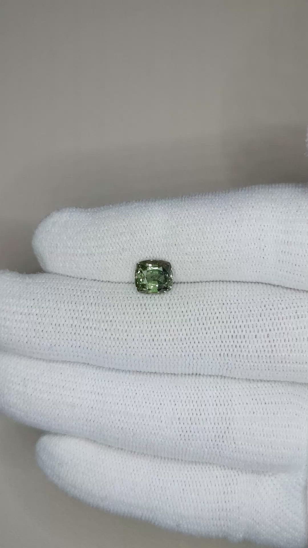 2.18 Ct. Green Sapphire from Ceylon (Sri Lanka) Size Video