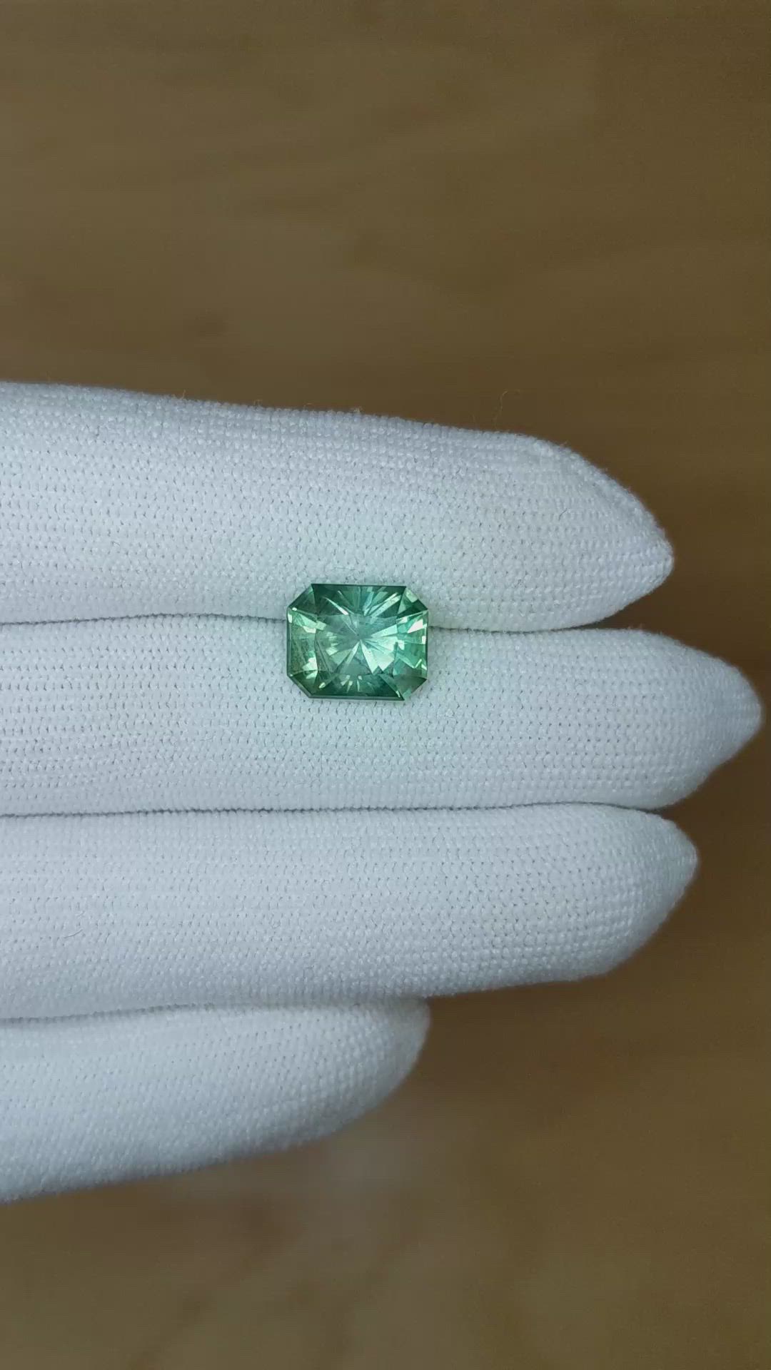 4.64 Ct. Bluish Green Sapphire from Montana Size Video