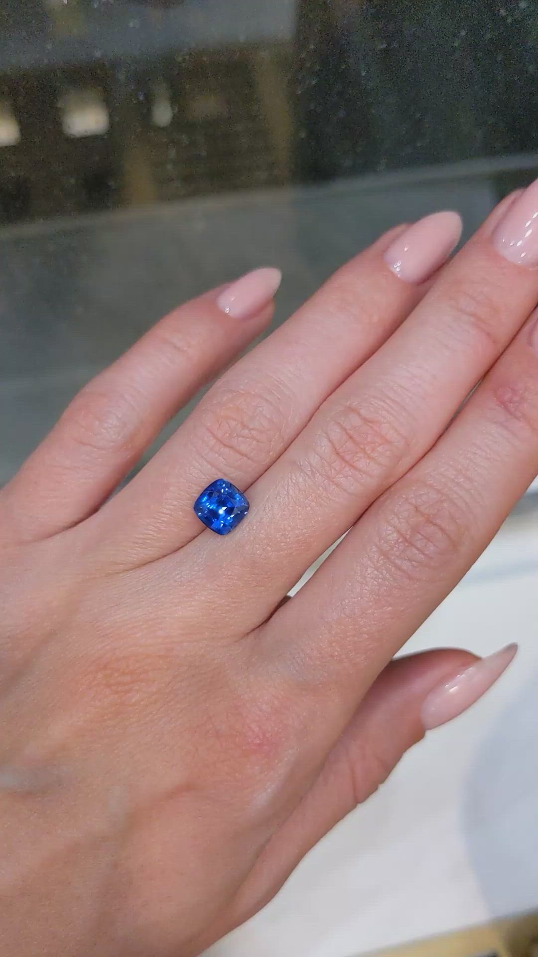 2.16 Ct. Blue Sapphire from Ceylon (Sri Lanka) Size Video