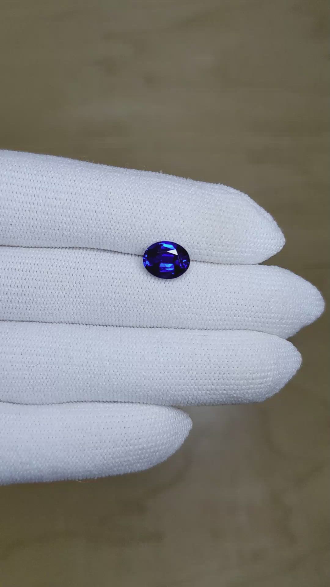 2.53 Ct. Blue Sapphire from Ceylon (Sri Lanka) Size Video