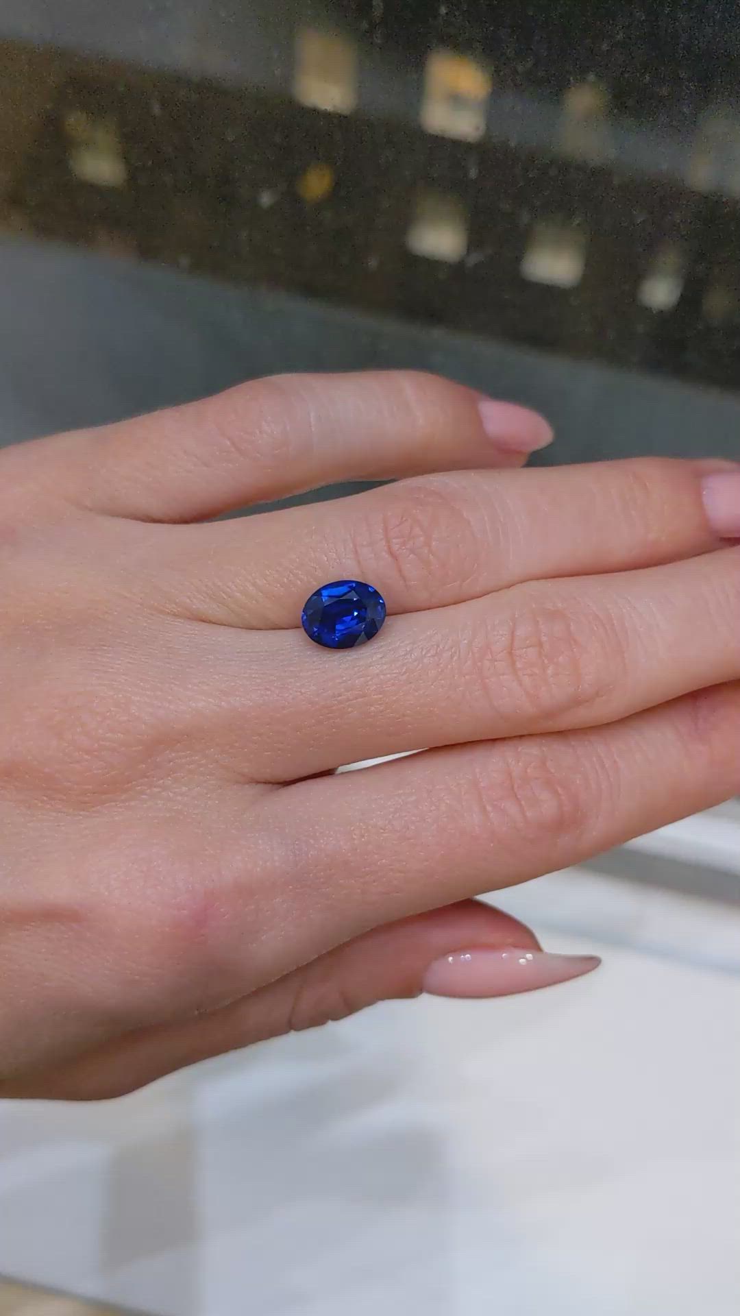 2.53 Ct. Blue Sapphire from Ceylon (Sri Lanka) Size Video
