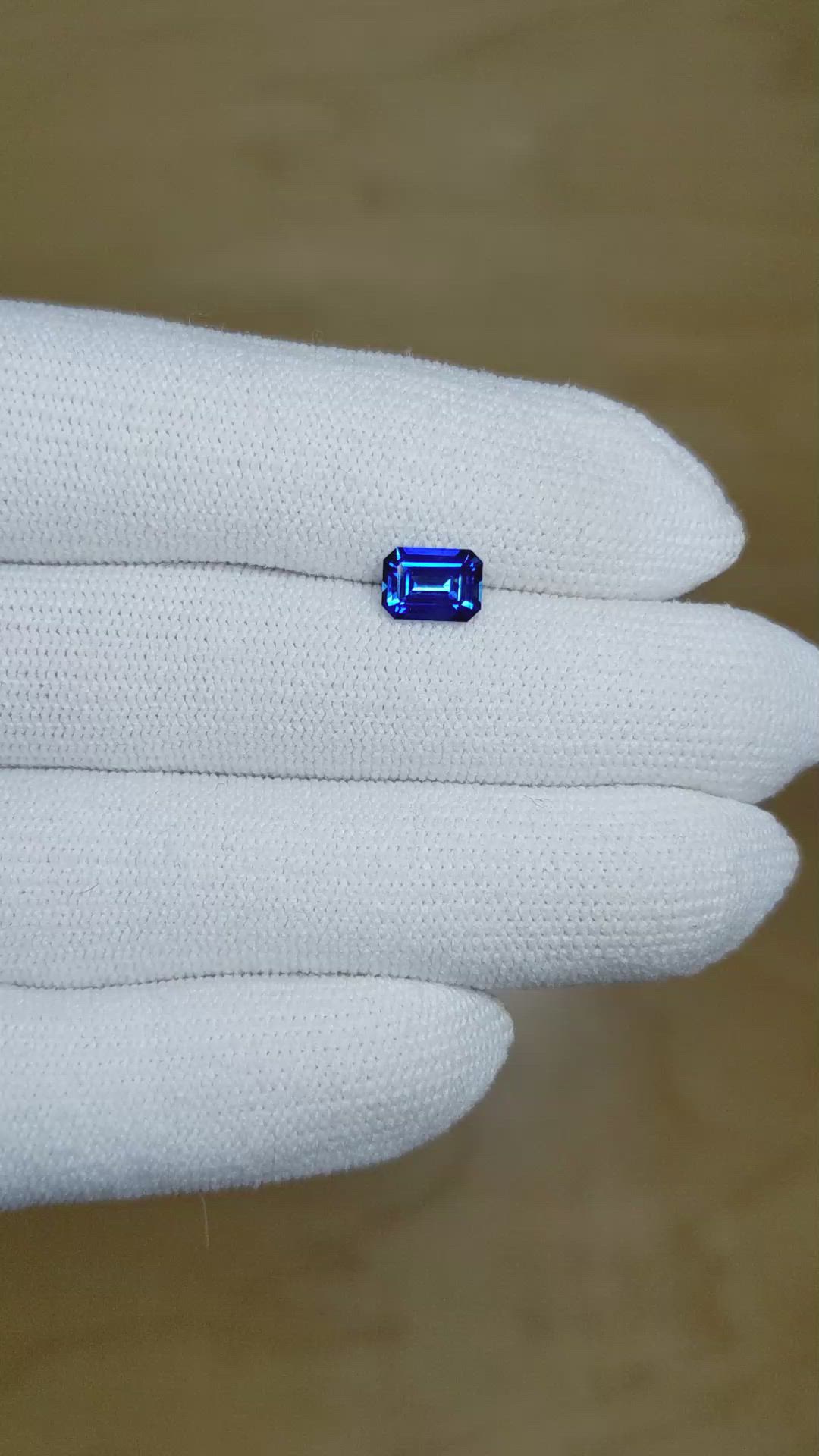 1.10 Ct. Blue Sapphire from Ceylon (Sri Lanka) Size Video