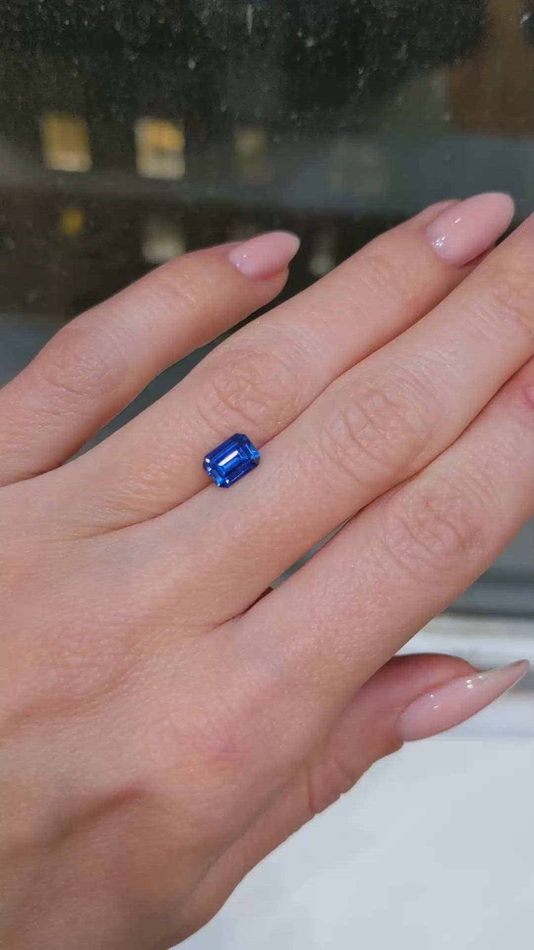 1.10 Ct. Blue Sapphire from Ceylon (Sri Lanka) Size Video