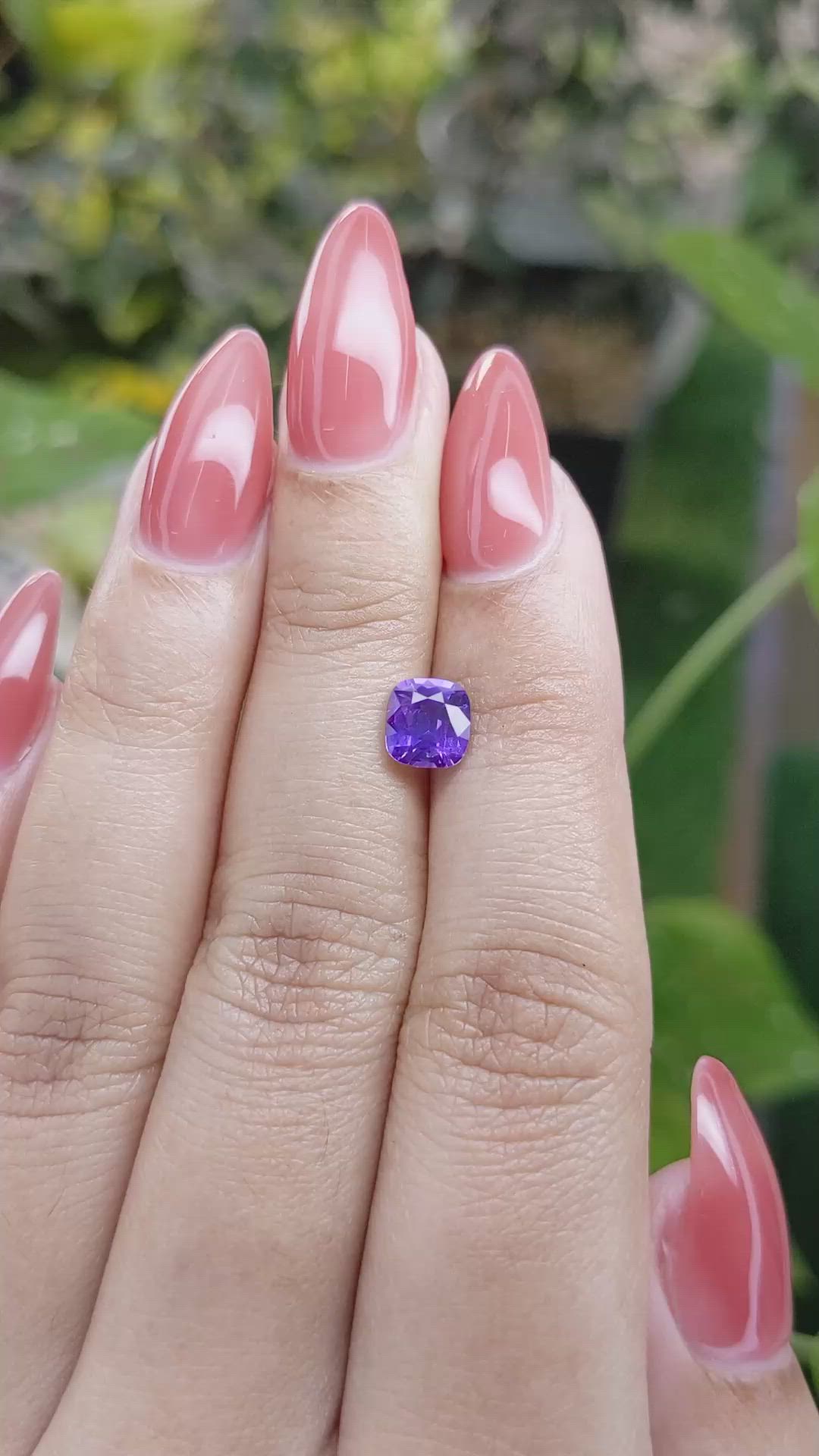 1.25 Ct. Purple Sapphire from Ceylon (Sri Lanka) Size Video