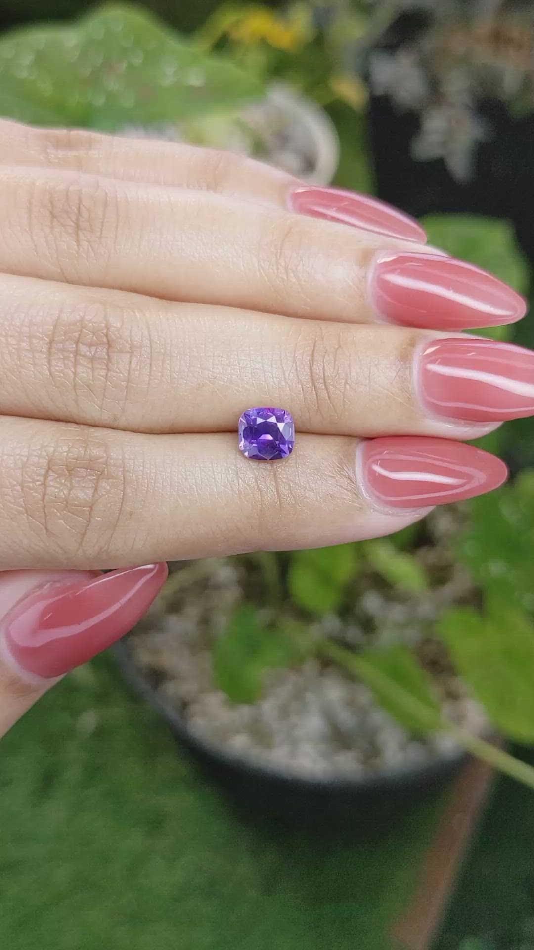 1.25 Ct. Purple Sapphire from Ceylon (Sri Lanka) Size Video