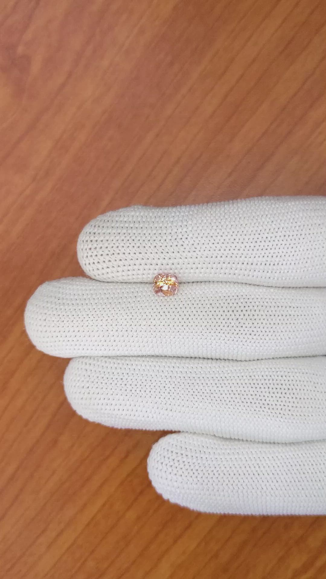 0.83 Ct. Peach Sapphire from Ceylon (Sri Lanka) Size Video