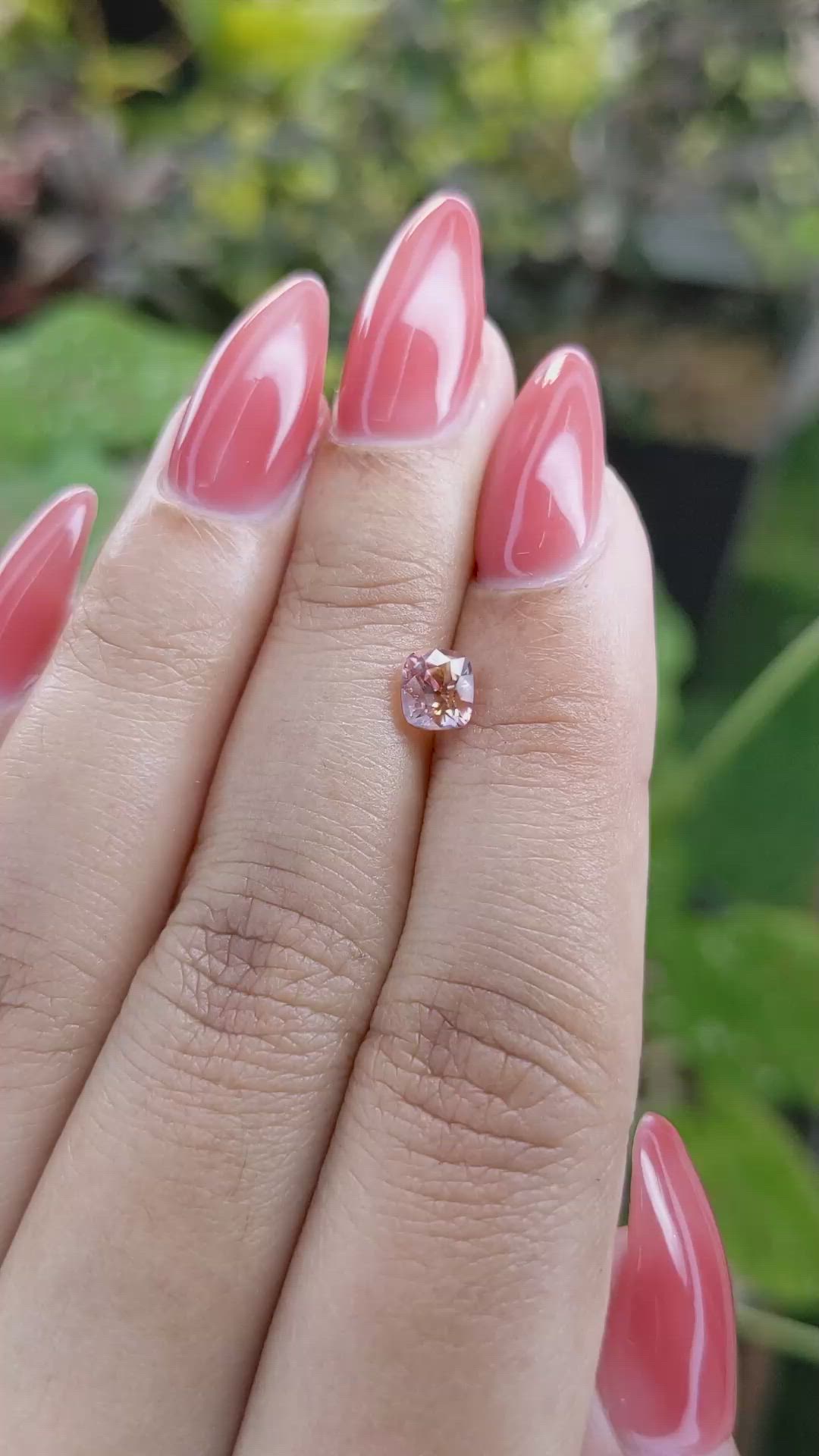 0.83 Ct. Peach Sapphire from Ceylon (Sri Lanka) Size Video