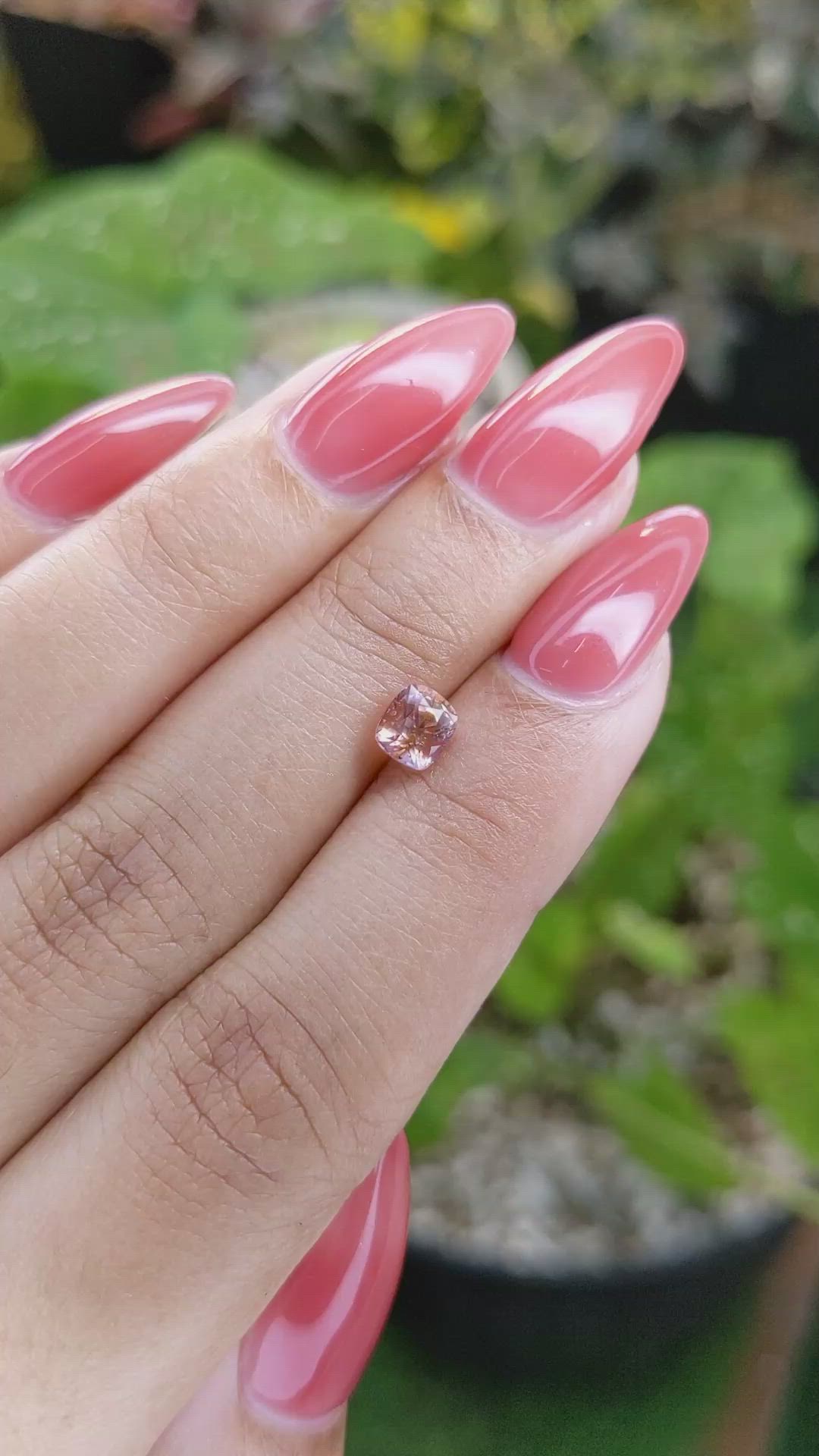 0.83 Ct. Peach Sapphire from Ceylon (Sri Lanka) Size Video