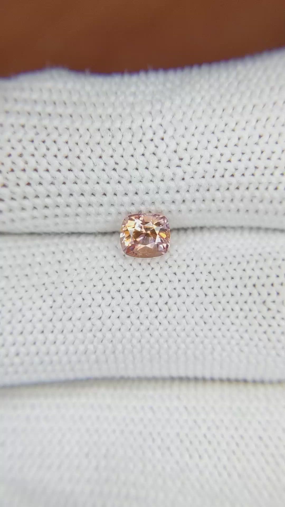 0.83 Ct. Peach Sapphire from Ceylon (Sri Lanka) Size Video