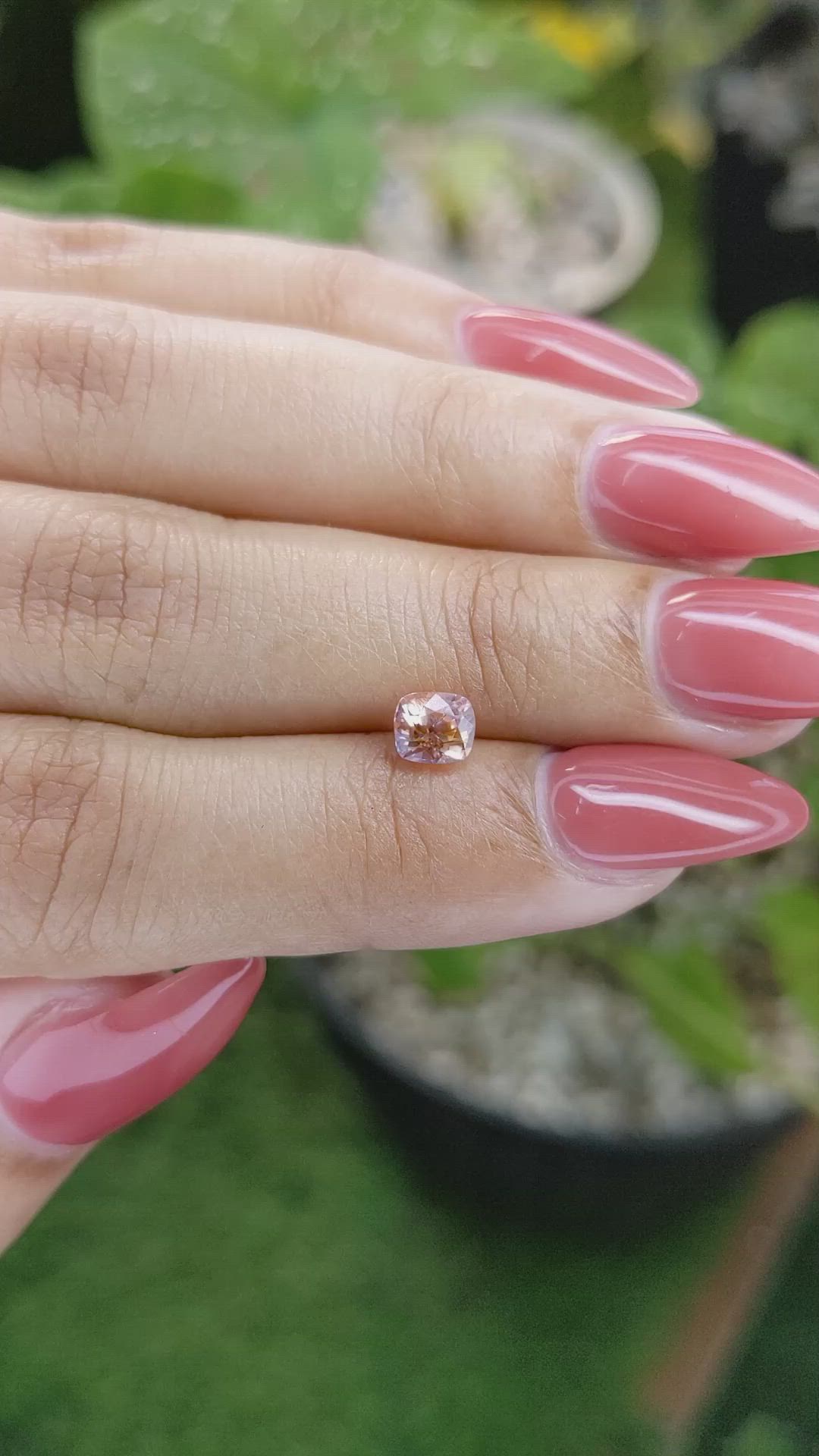 0.83 Ct. Peach Sapphire from Ceylon (Sri Lanka) Size Video