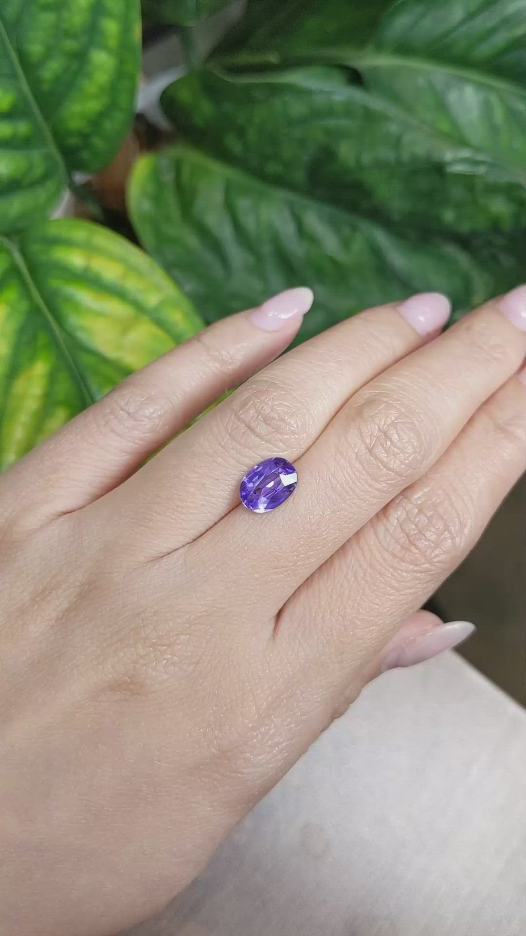 2.61 Ct. Purple Sapphire from Ceylon (Sri Lanka) Size Video