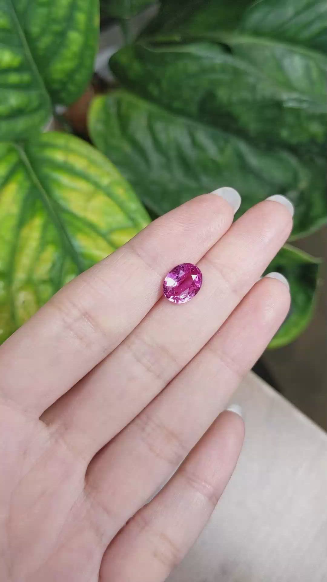 3.02 Ct. Pink Sapphire from Ceylon (Sri Lanka) Size Video