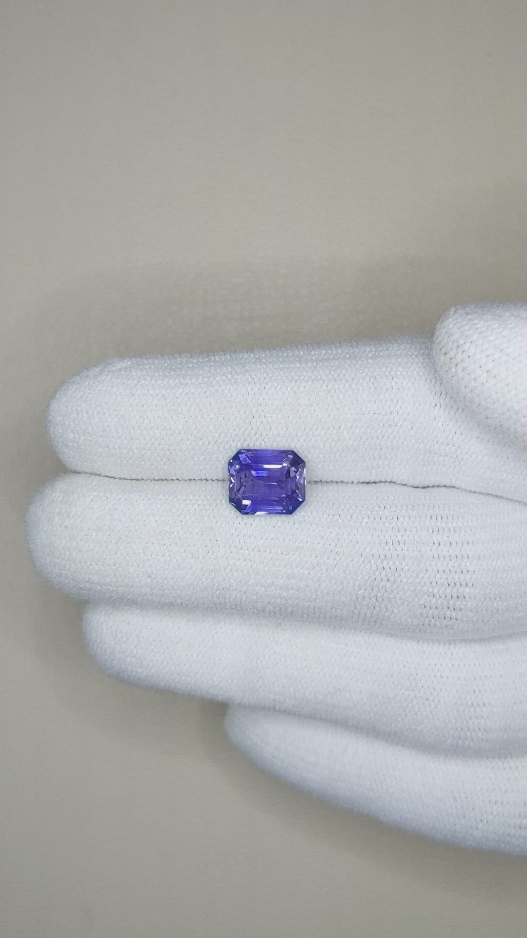 2.39 Ct. Purplish Blue Sapphire from Ceylon (Sri Lanka) Size Video